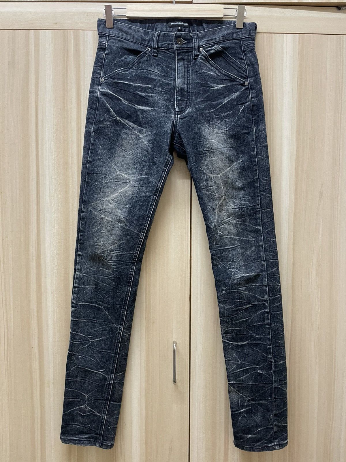 semanticdesign Semantic Design Crinkle Wash Stretchable Skinny Jeans Size US 29 - 1 Thumbnail