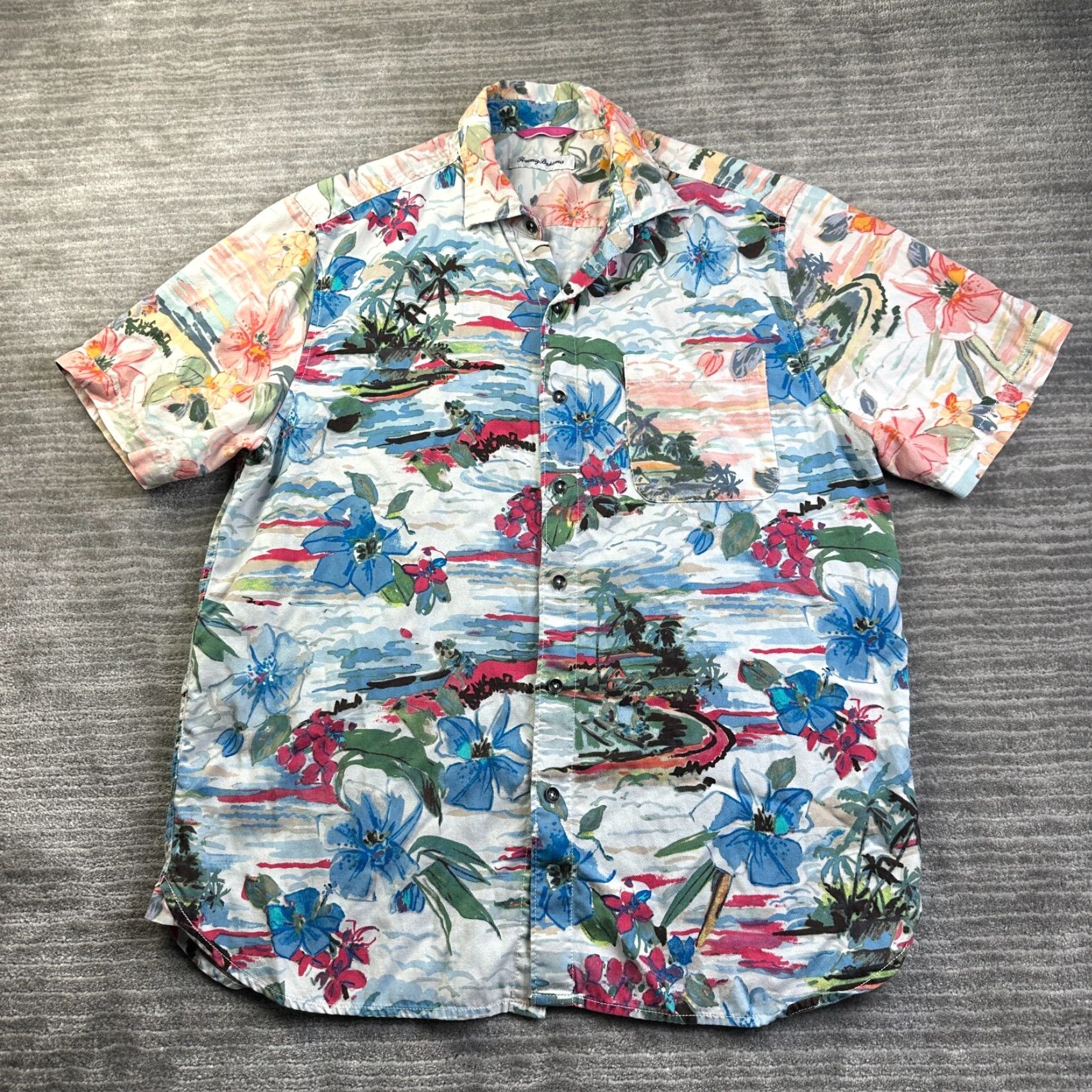 Tommy Bahama Tommy Bahama Shirt Mens Medium Hibiscus Floral All Over Print Tencel Size US M / EU 48-50 / 2 - 2 Thumbnail