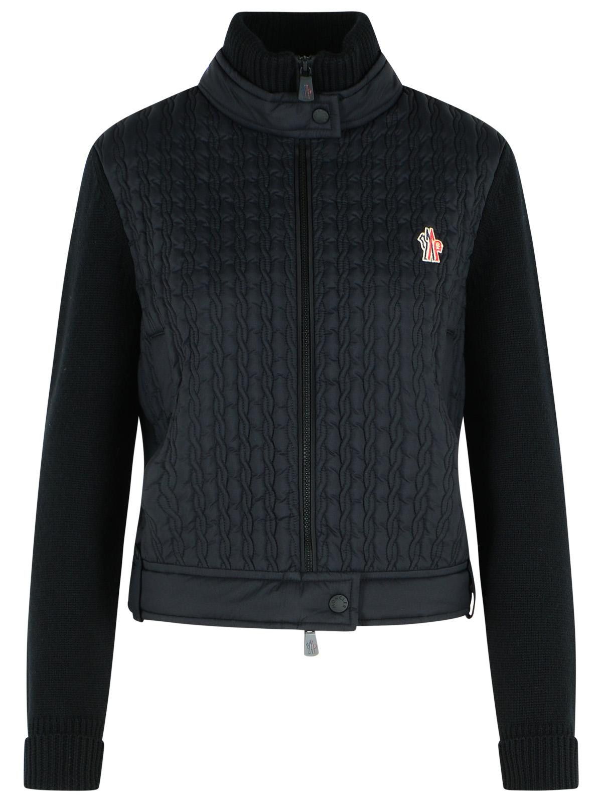 Moncler Grenoble MONCLER GRENOBLE Black Virgin Wool Padded Cardigan Size L / US 10 / IT 46 - 1 Thumbnail