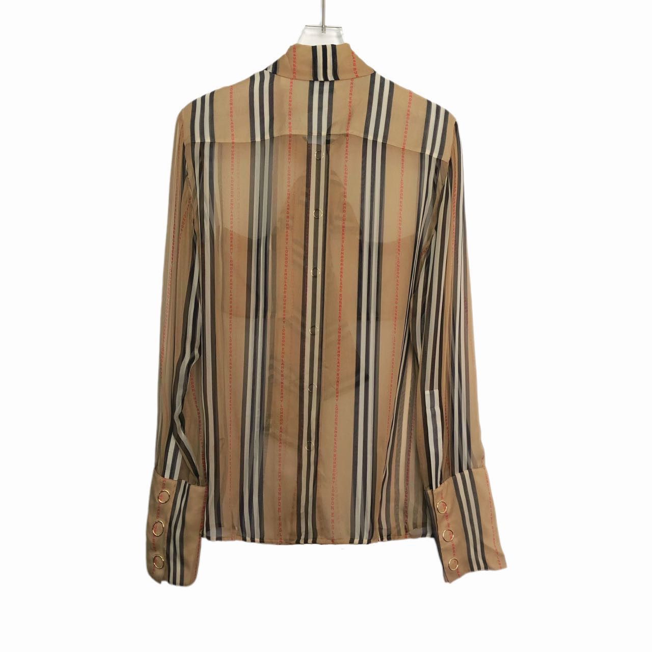 Burberry Burberry Striped Single-breasted Long Sleeve Shirt K26WX Size S / US 4 / IT 40 - 2 Thumbnail