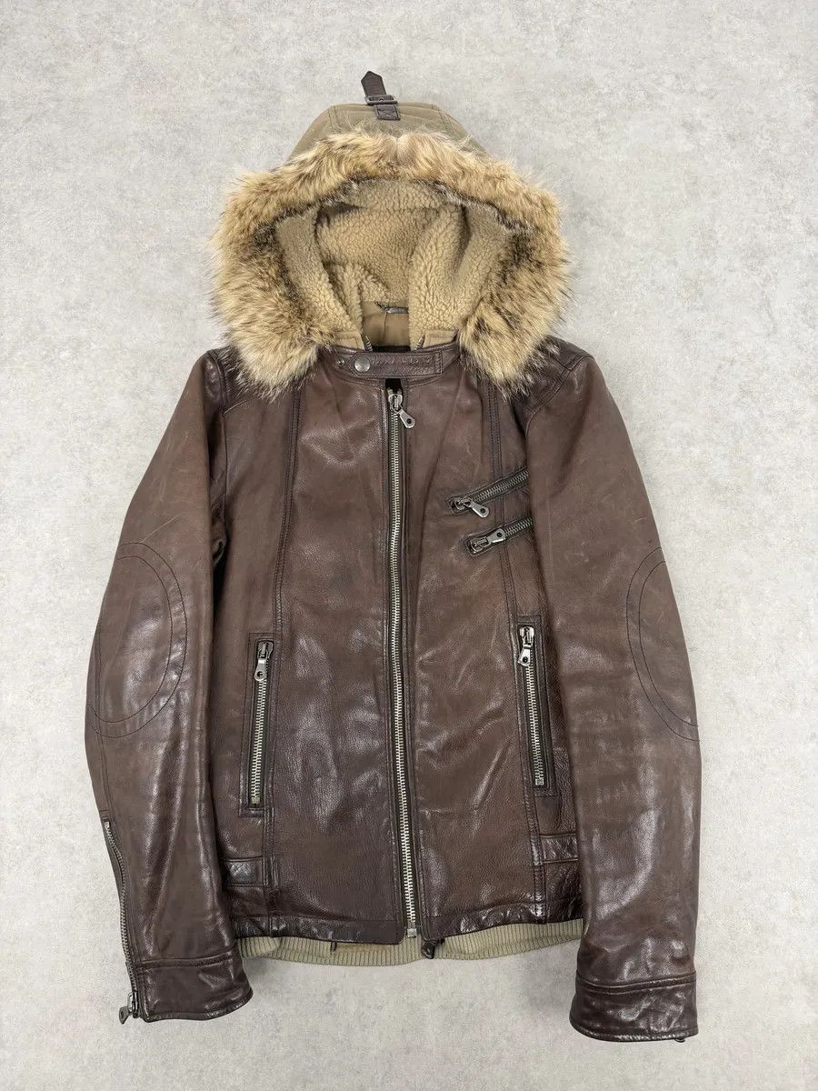 Dolce & Gabbana AW2005 Dolce & Gabbana Brown Fur Hooded Buffalo Leather Jacket Size US M / EU 48-50 / 2 - 9 Thumbnail