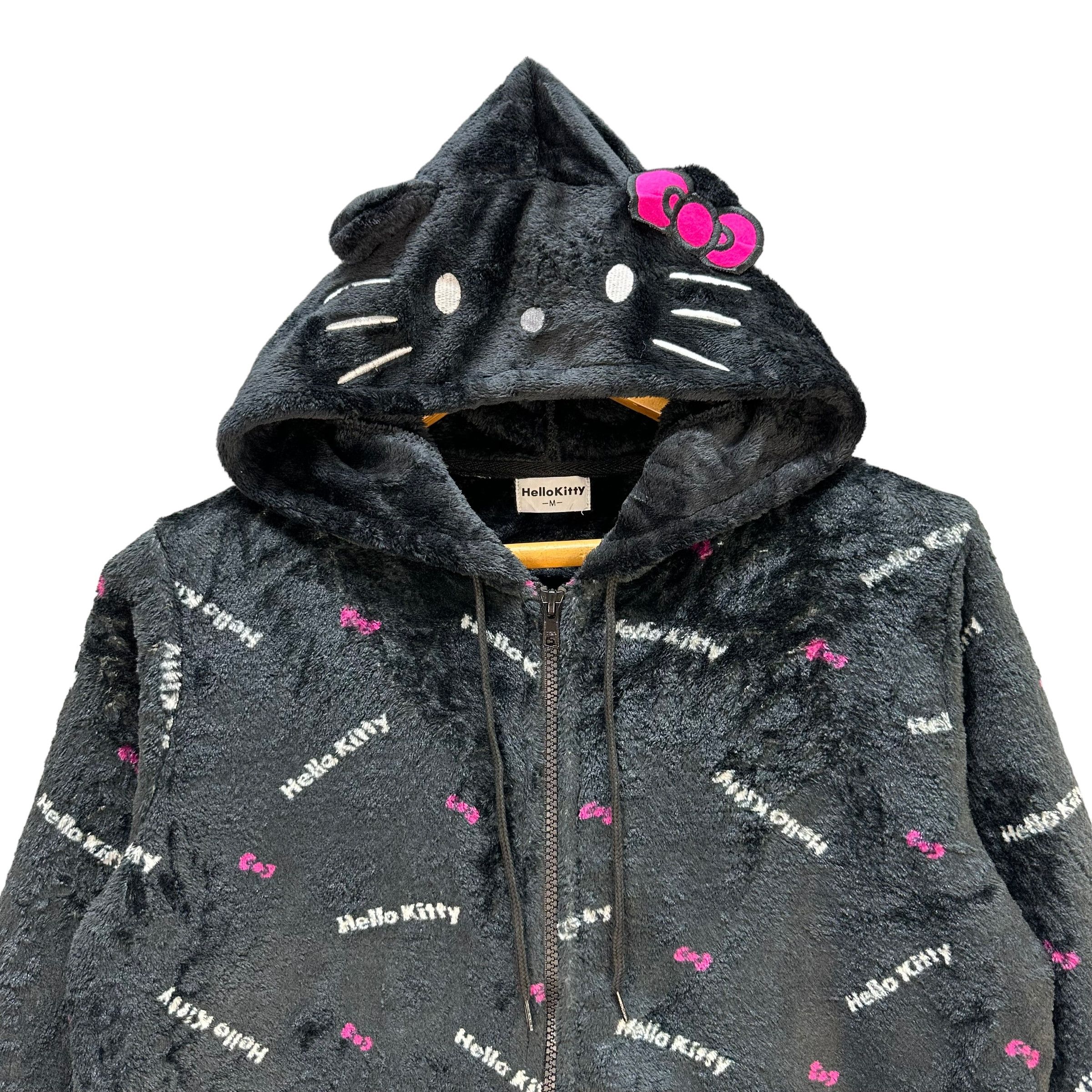 Japanese Brand Hello Kitty Fur Fleece Zipper Hoodies #A2-0053 Size M / US 6-8 / IT 42-44 - 2 Thumbnail