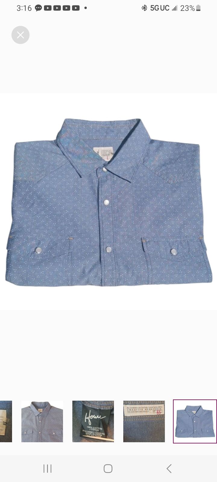 Howe Howe Creative WorkForce Short Sleeve Button Up Shirt. Size US L / EU 52-54 / 3 - 8 Thumbnail