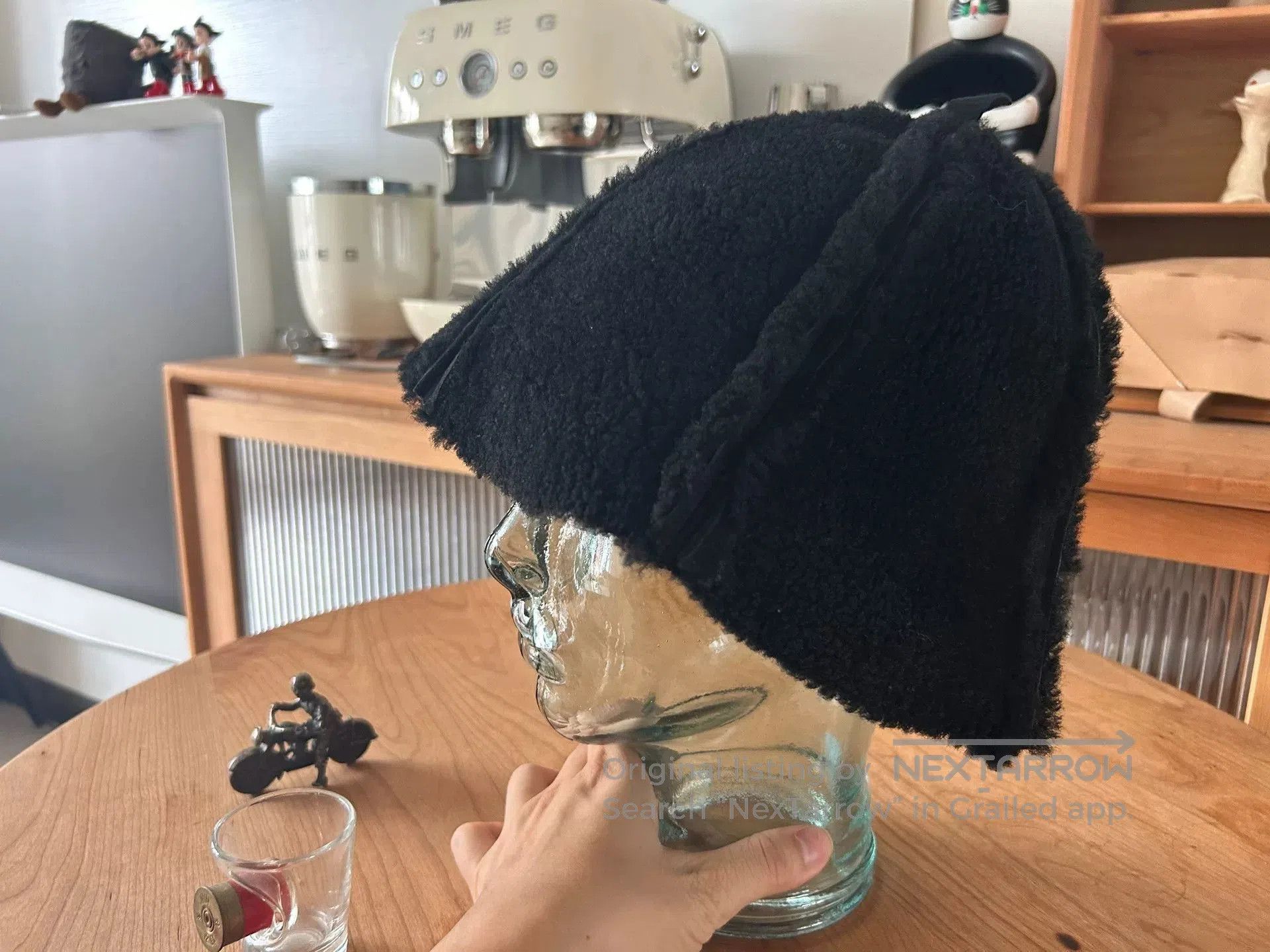 Hender Scheme black lambskin reversible bucket hat. Size ONE SIZE - 6 Thumbnail
