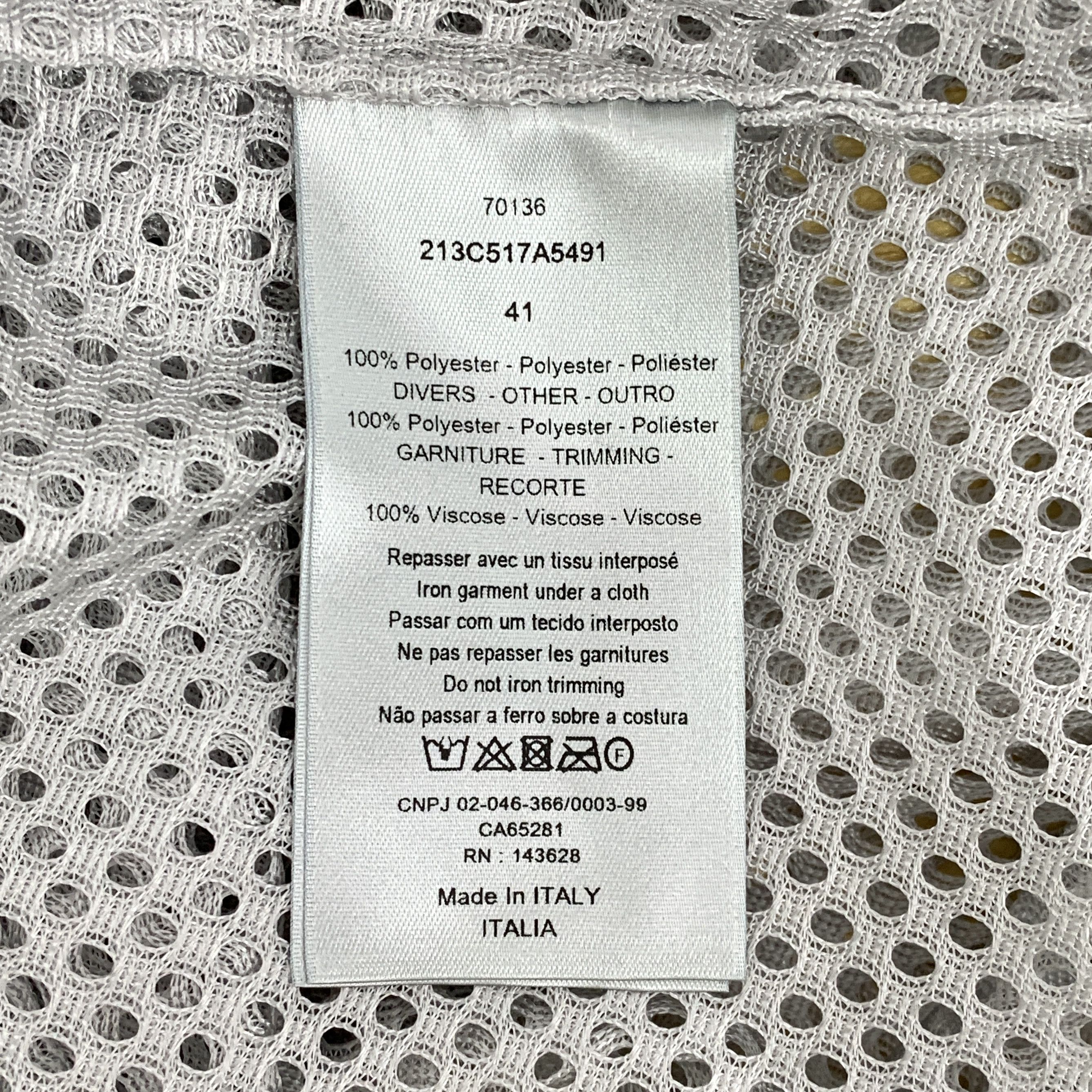 Dior Dior Grey CD Mesh Embroidered Shirt (Size 41) Size US XS / EU 42 / 0 - 2 Thumbnail