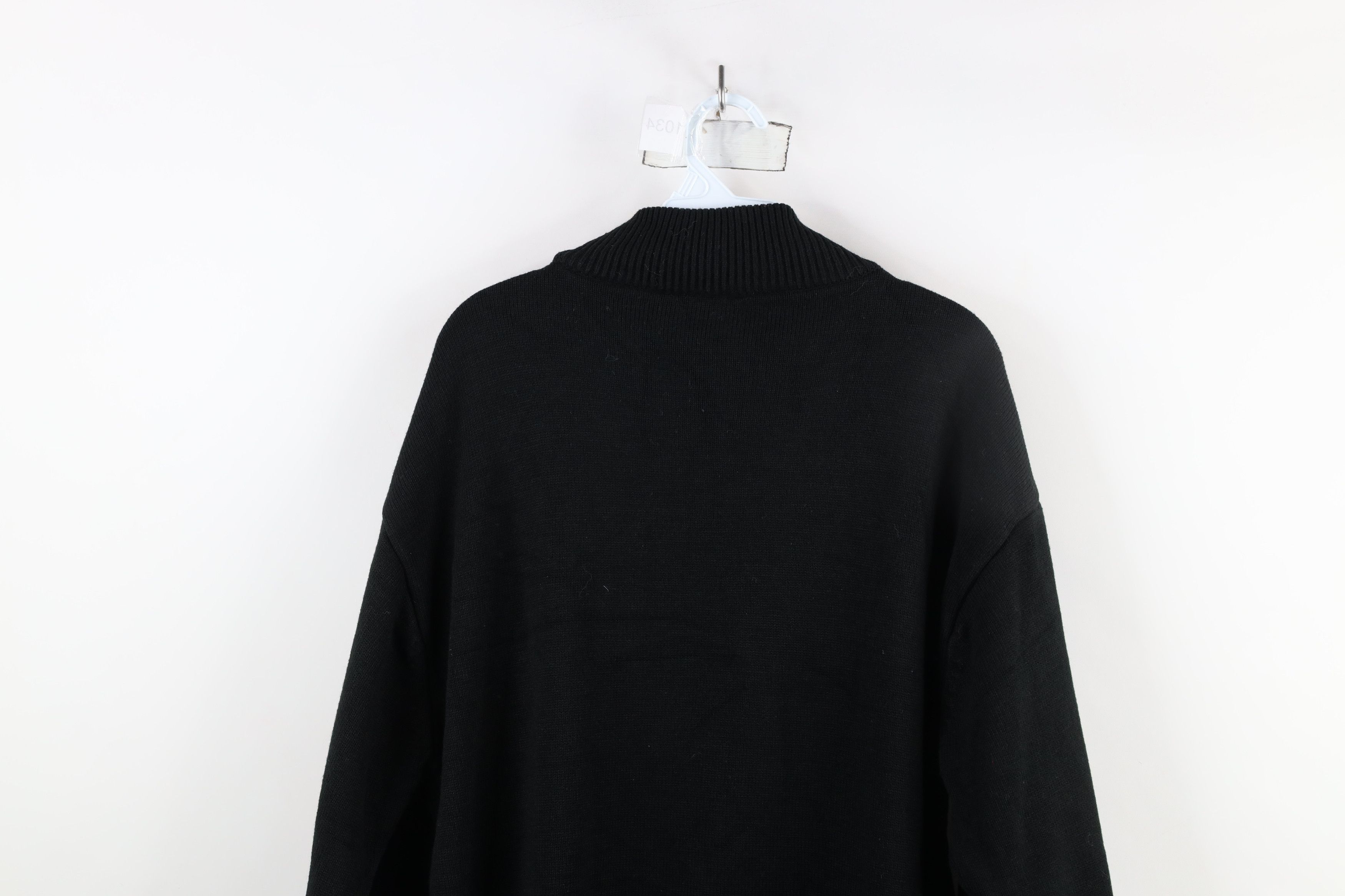 Vintage Vintage 90s Streetwear Fit Knit Mock Neck Sweater Black Size US XXL / EU 58 / 5 - 11 Thumbnail