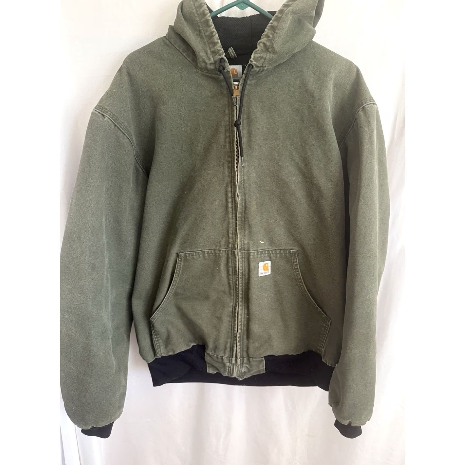 Carhartt VINTAGE Carhartt Jacket Mens XL Green Canvas Bomber Workwear J131 GRN Faded Size US L / EU 52-54 / 3 - 2 Thumbnail