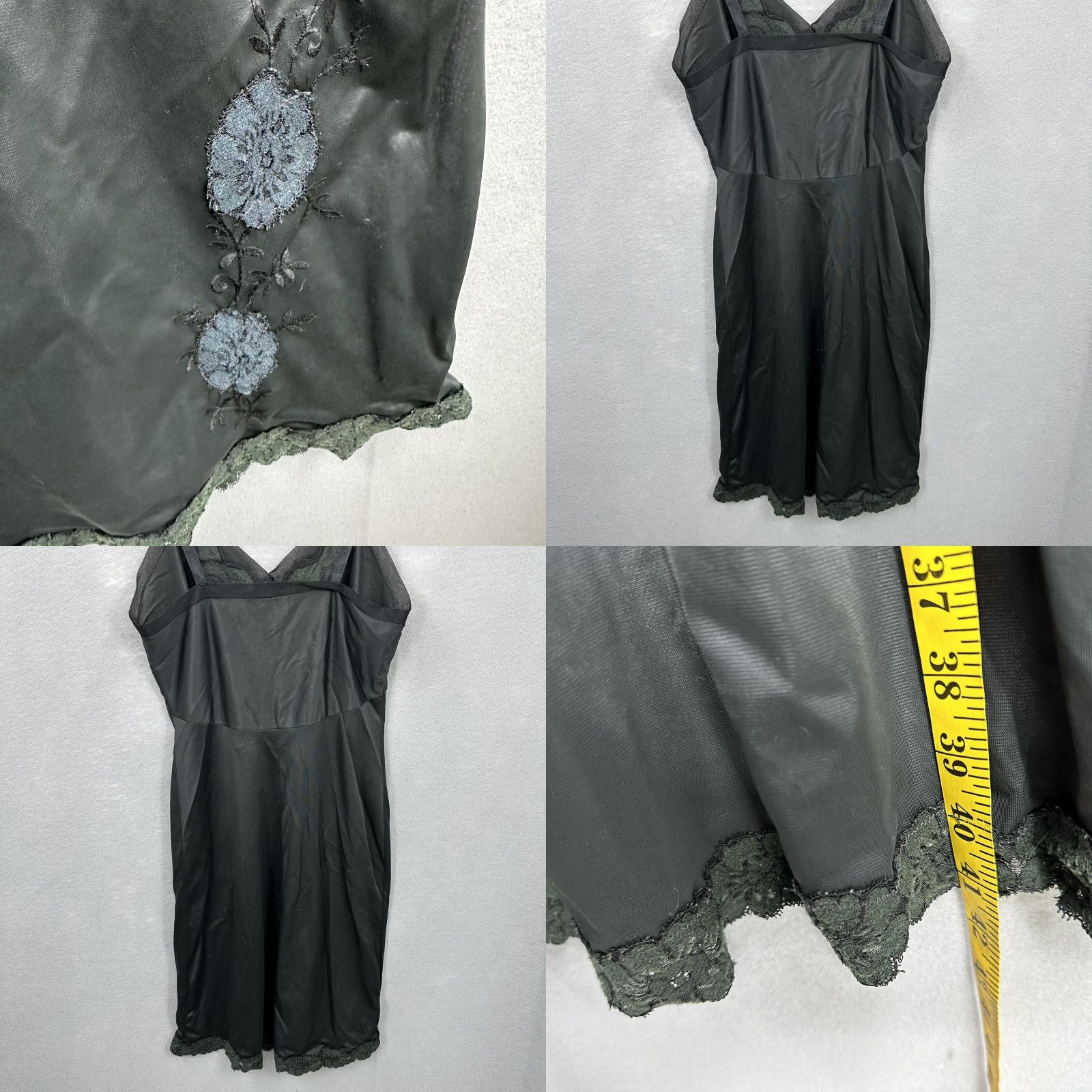 Vintage VINTAGE Vanity Fair 60s Slip Shirt S Nylon Black Bodice Lace Nightgown 1960s Womens Small N/A Size ONE SIZE - 8 Thumbnail