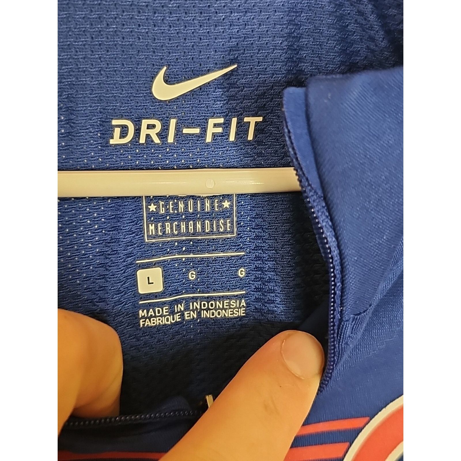 Nike MLB Chicago Cubs Womens Nike Blue 1/4 Zip Mock Shirt L Slim Size L / US 10 / IT 46 - 6 Thumbnail