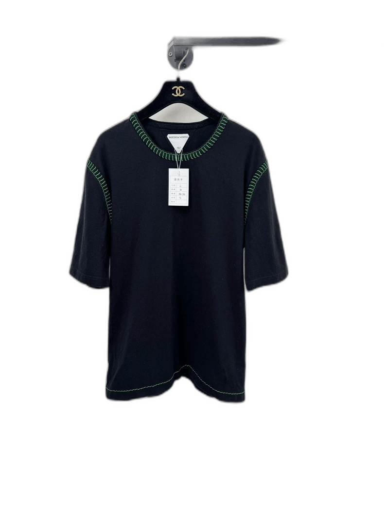 Bottega Veneta Bottega Veneta Short Sleeve Black Top Size L / US 10 / IT 46 - 1 Thumbnail