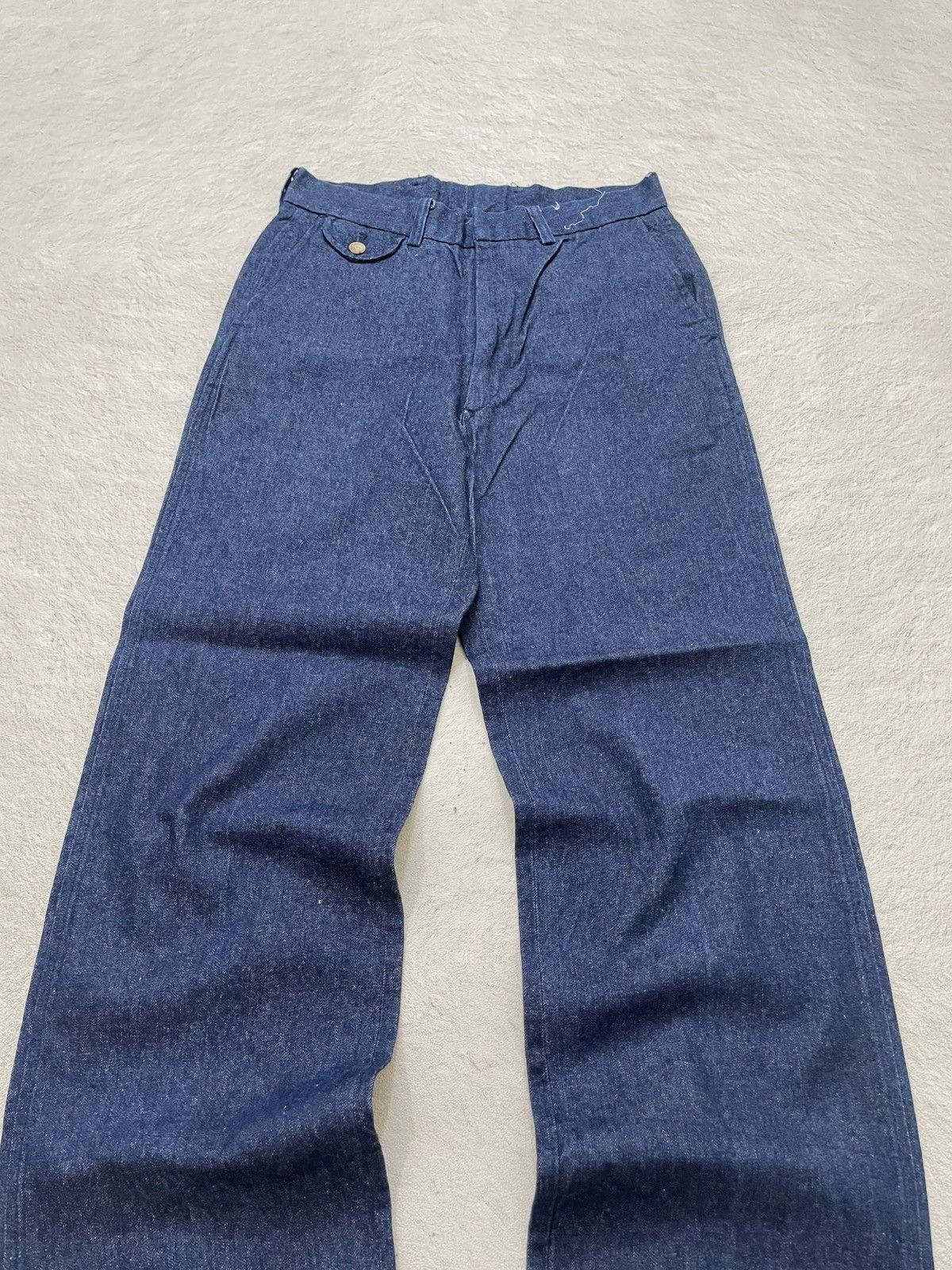 Japanese Brand 2000s Japan Raw Indigo Denim Pants Wide Straight Fit Size US 27 - 2 Thumbnail