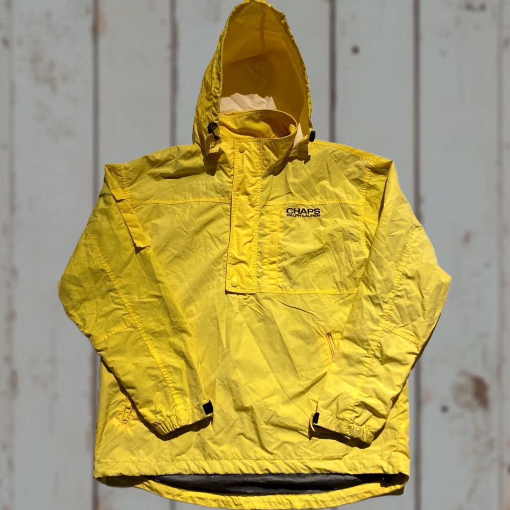 Ralph Lauren VINTAGE Chaps Ralph Lauren Jacket Windbreaker Pullover Hood 90s Yellow M Men Regular Size Size US M / EU 48-50 / 2 - 1 Thumbnail