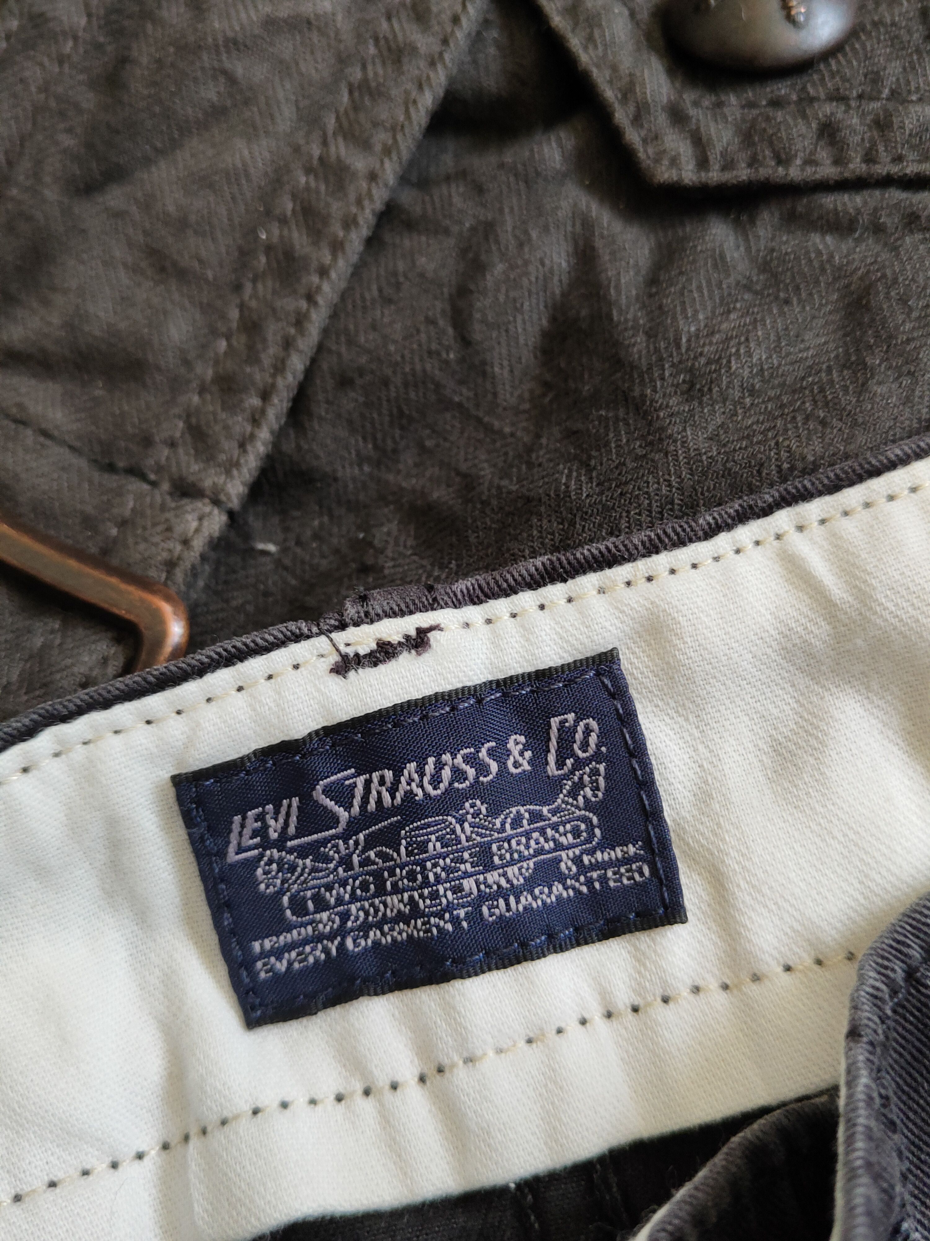 Japanese Brand Levis Blue Black distressed faded ripped Casual Pants #S1330 Size US 33 - 22 Thumbnail