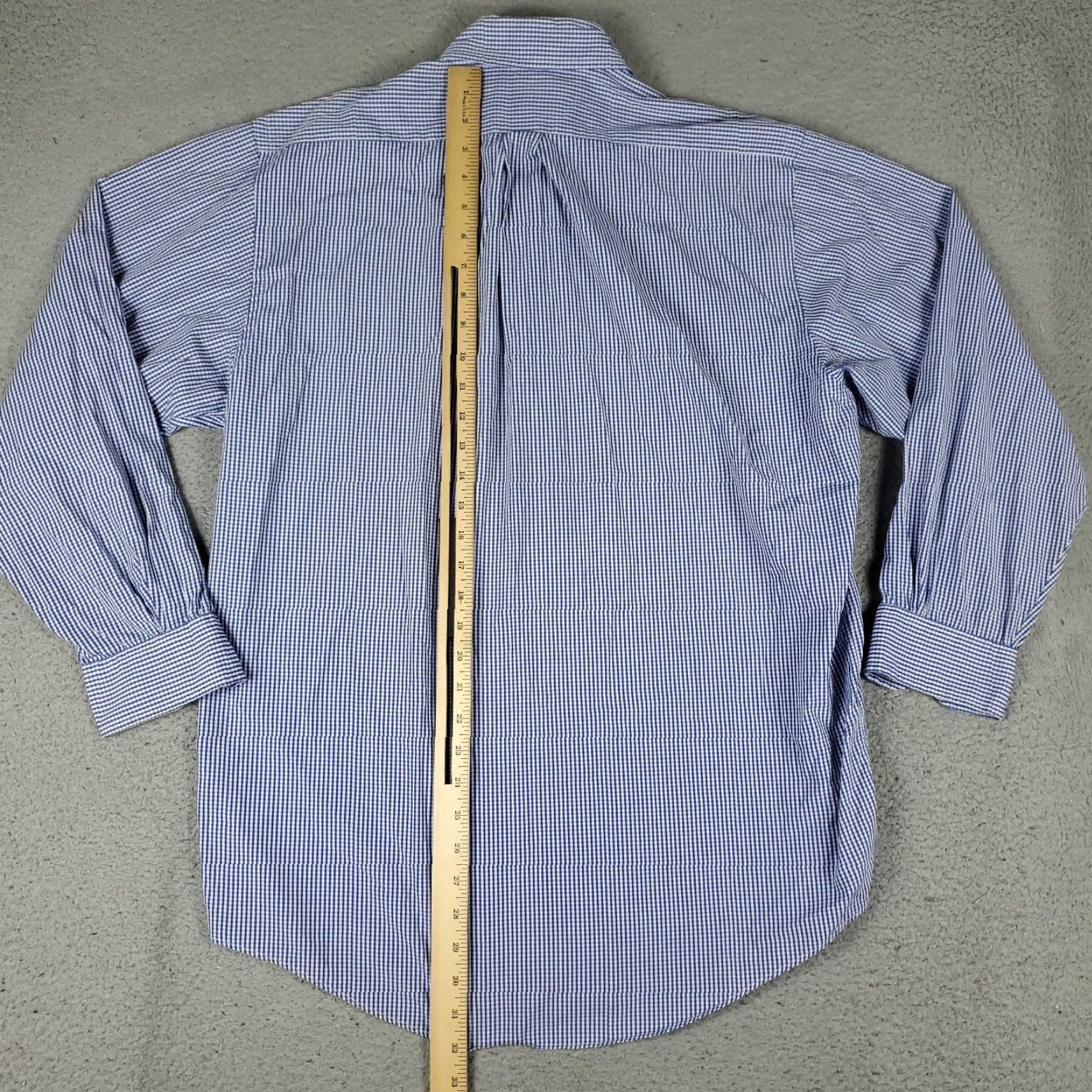 Brooks Brothers Brooks Brothers Shirt Mens 16 Blue Check Dress Button Up Long Sleeve Size 42R - 3 Thumbnail