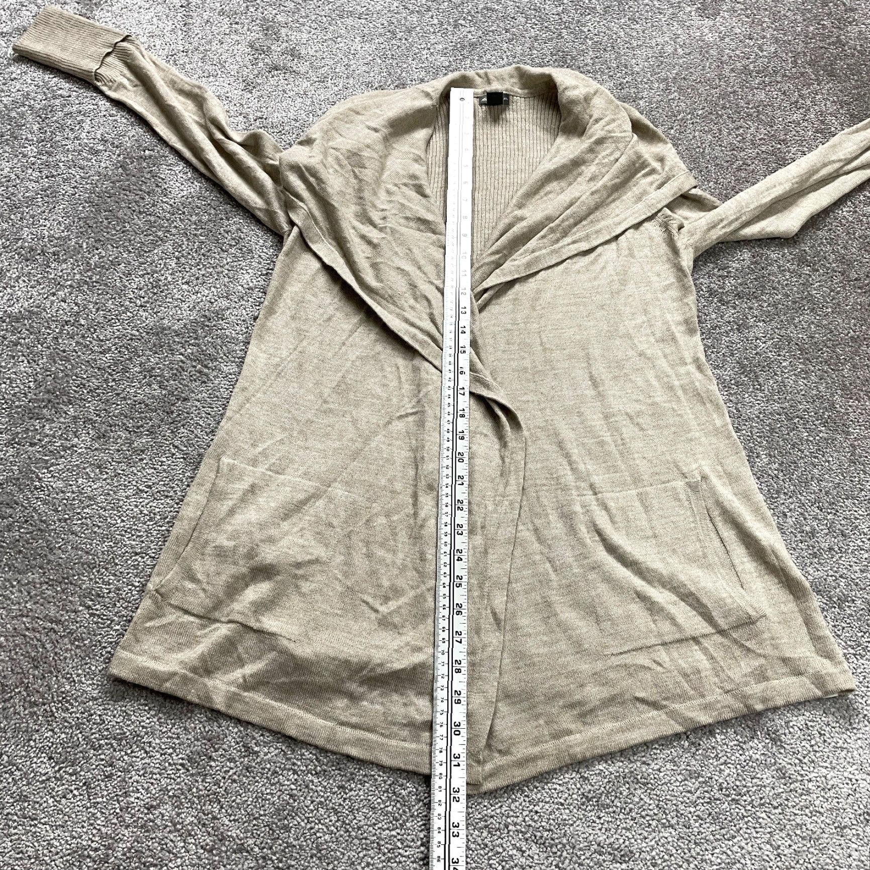 Eddie Bauer VINTAGE Eddie Bauer Womens Sweater Cardigan Open Knit Medium Beige All Seasons Wool Casual Size M / US 6-8 / IT 42-44 - 3 Thumbnail