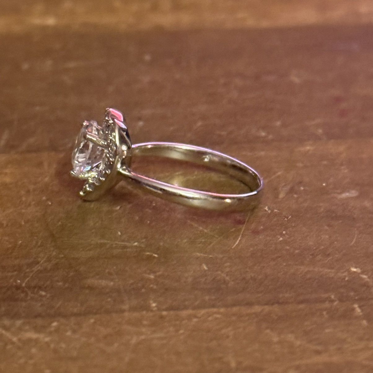 Other Silver tone crystal halo heart ring Size ONE SIZE - 7 Thumbnail