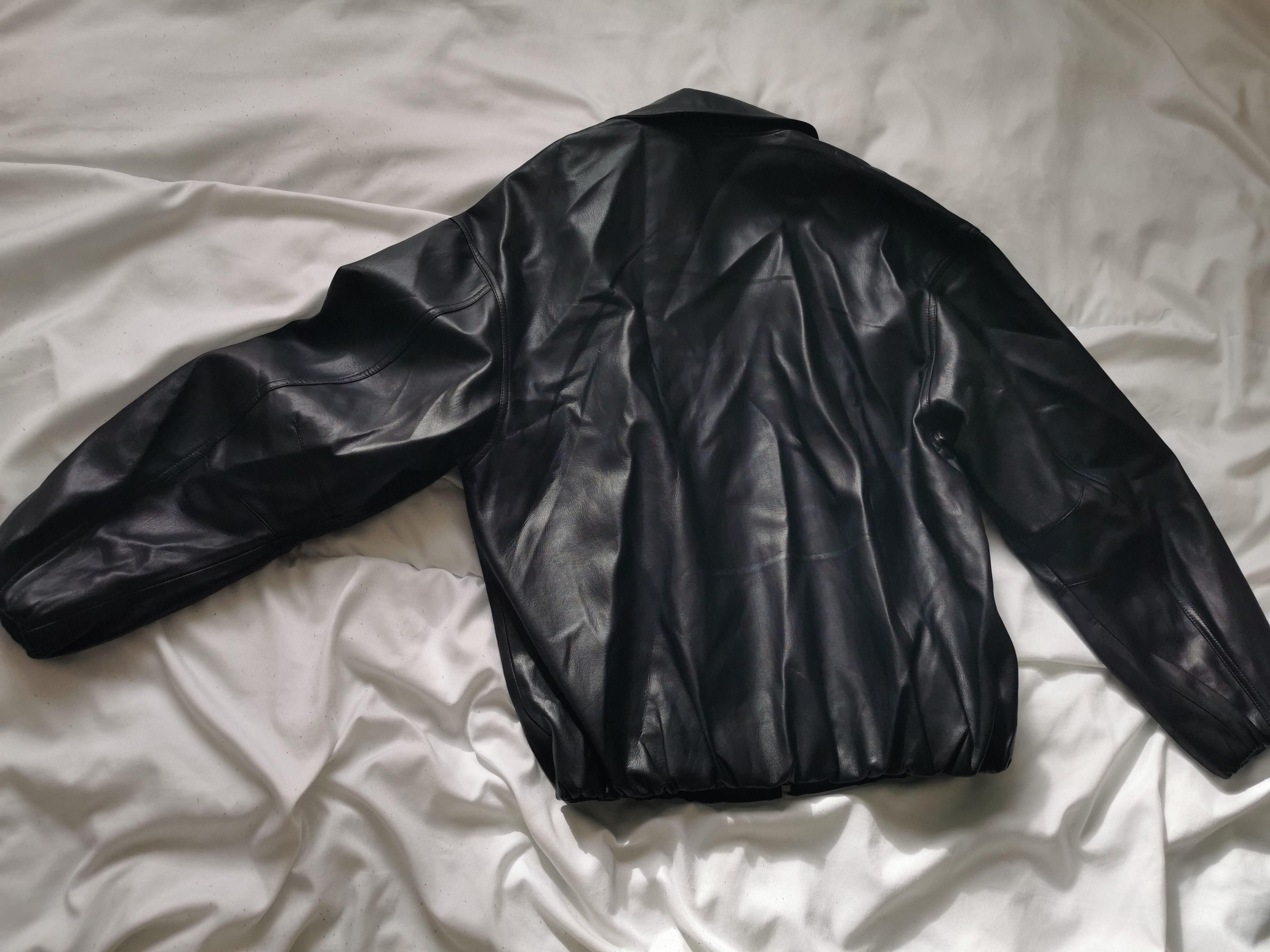 Zara black relaxed fit jacket faux leather condition