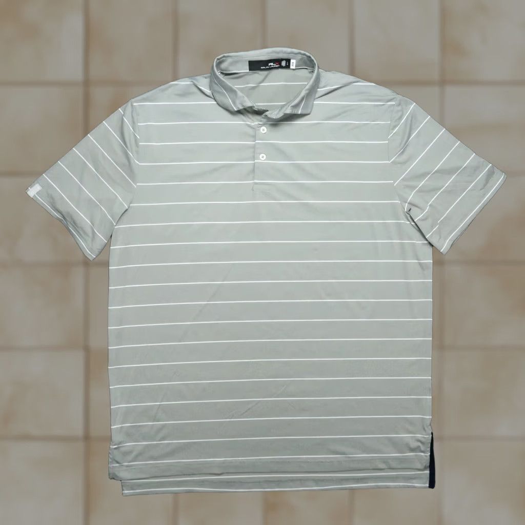 RLX Ralph Lauren RLX Ralph Lauren Shirt Mens Large Gray Performance Golf Polo Striped Size US L / EU 52-54 / 3 - 1 Thumbnail