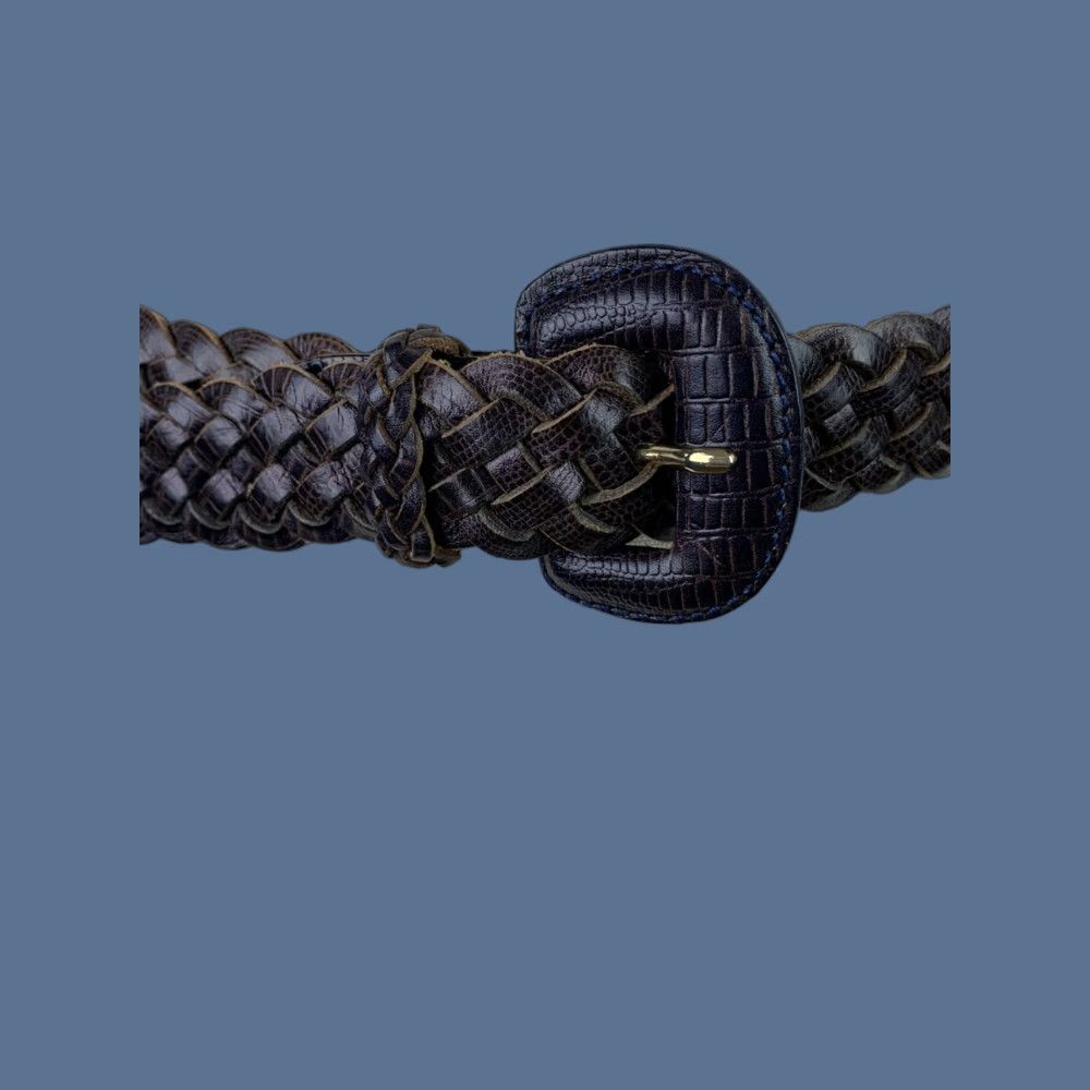 Vintage Tail Braided Belt Nike Brown Leather — Medium, 1 1/4" Wide, Adjustable to 34" — Women’s Belt, Good Condition Size ONE SIZE - 1 Thumbnail