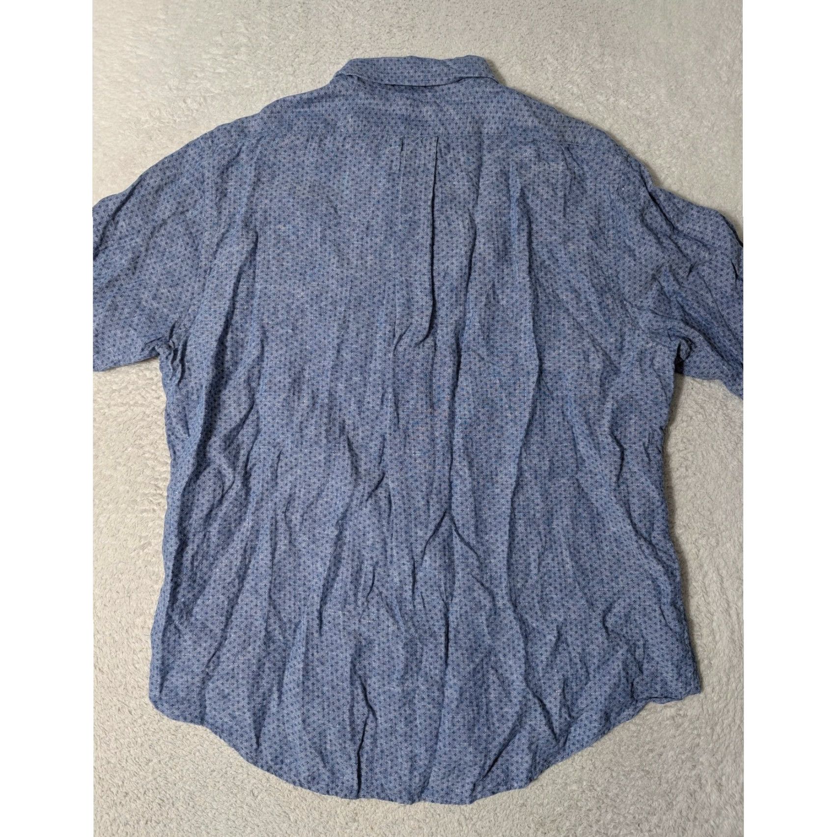 Brooks Brothers Brooks Brothers Button-Down Shirt Mens XL Blue 100% Linen Regent Short Sleeve Geometric Pattern Button-Up Collar 1818 Regent Size US XL / EU 56 / 4 - 7 Thumbnail