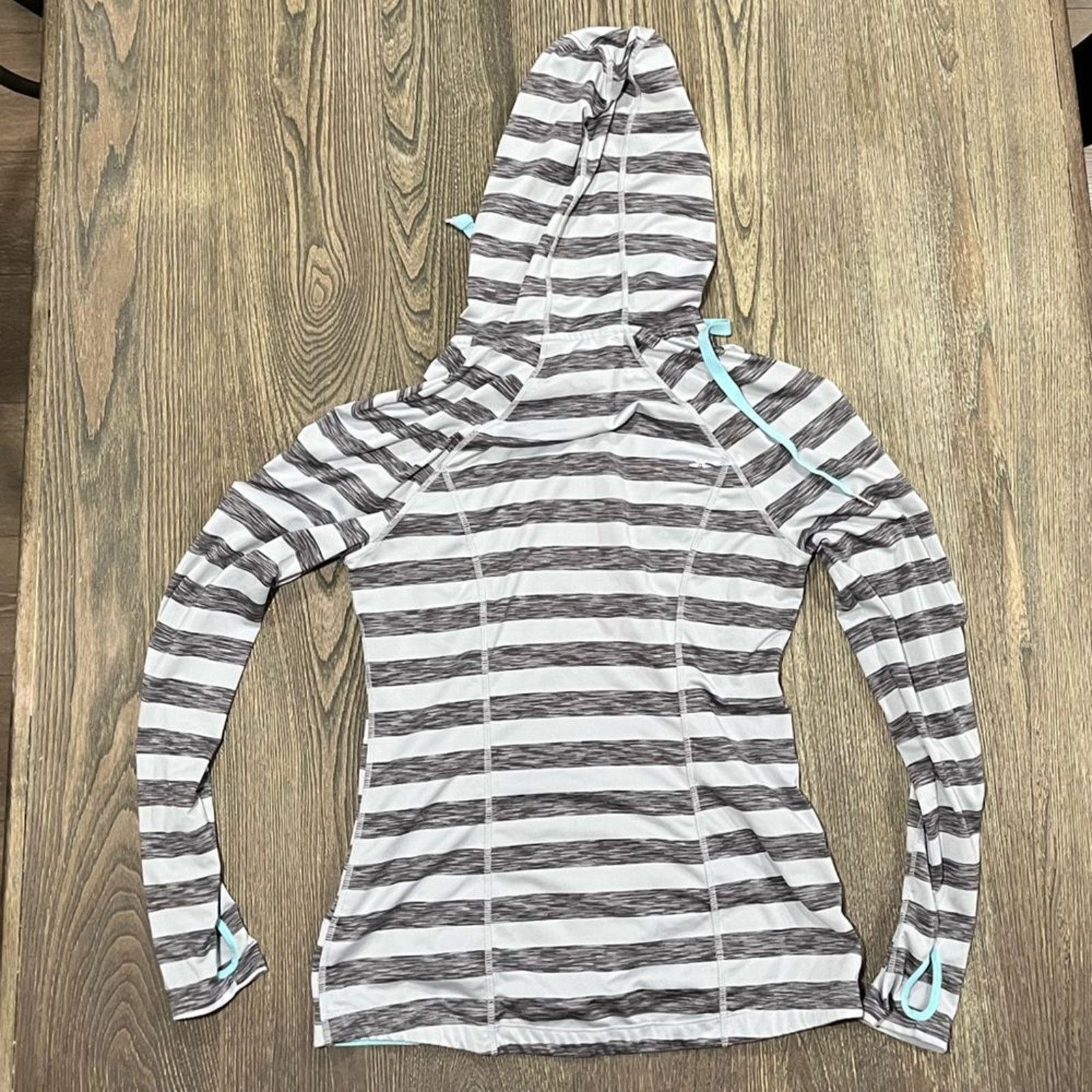 Other Lukka Zip Up Long Sleeve Hoodie Jacket Striped Gray Black Size M / US 6-8 / IT 42-44 - 6 Thumbnail