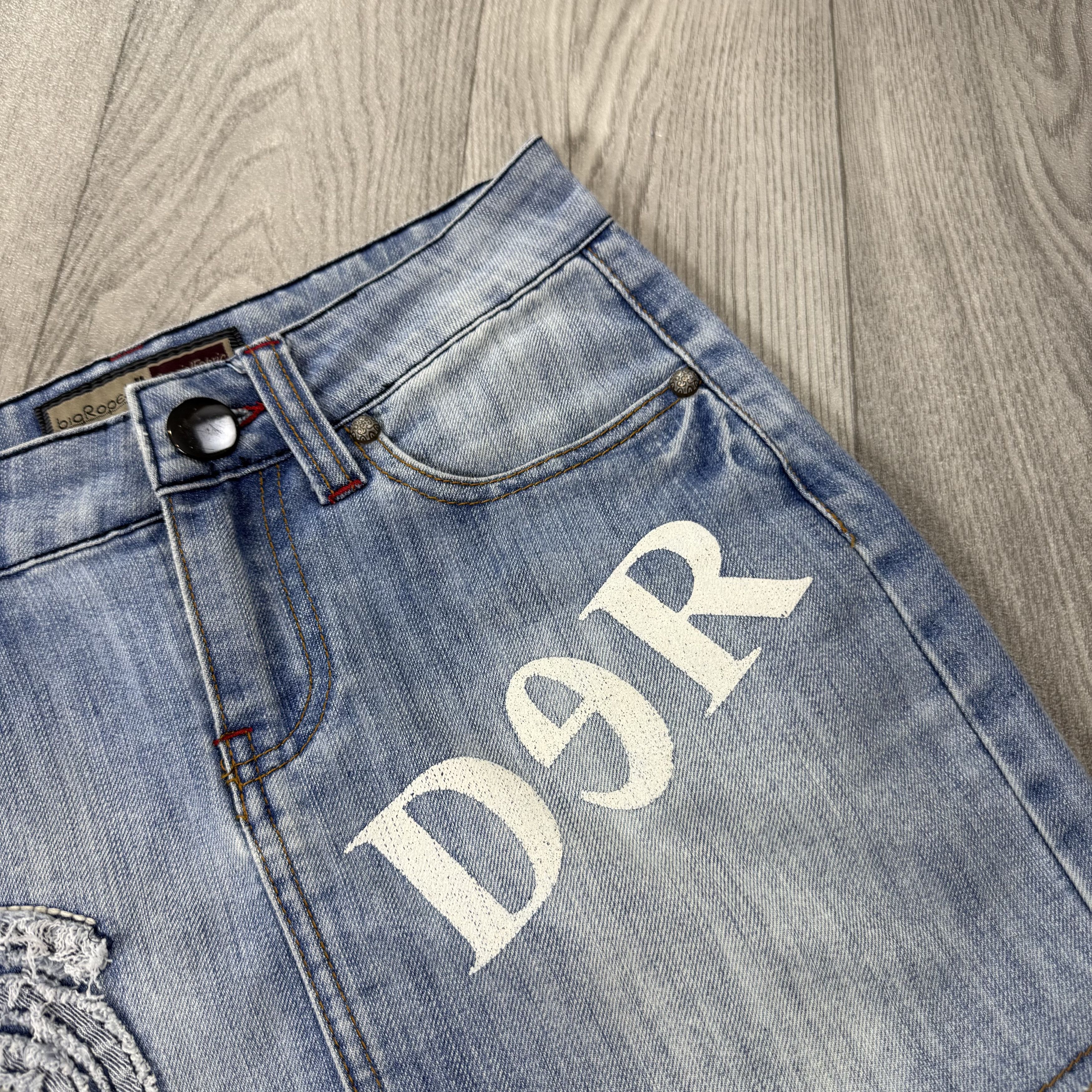 Vintage Vintage Y2K Avant-Garde Graphic Denim Mini Skirt XS Size 24" / US 00 / IT 34 - 8 Thumbnail