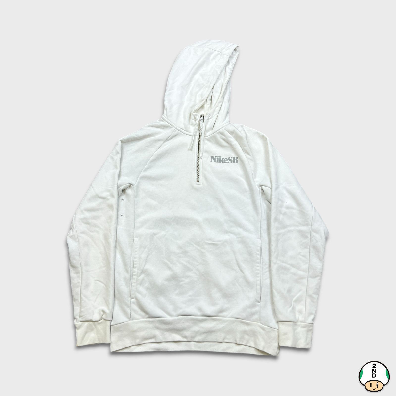Nike × Vintage Nike SB Hoodie Medium 1/4 Zip Pullover Hooded Sweatshirt Size US M / EU 48-50 / 2 - 1 Thumbnail