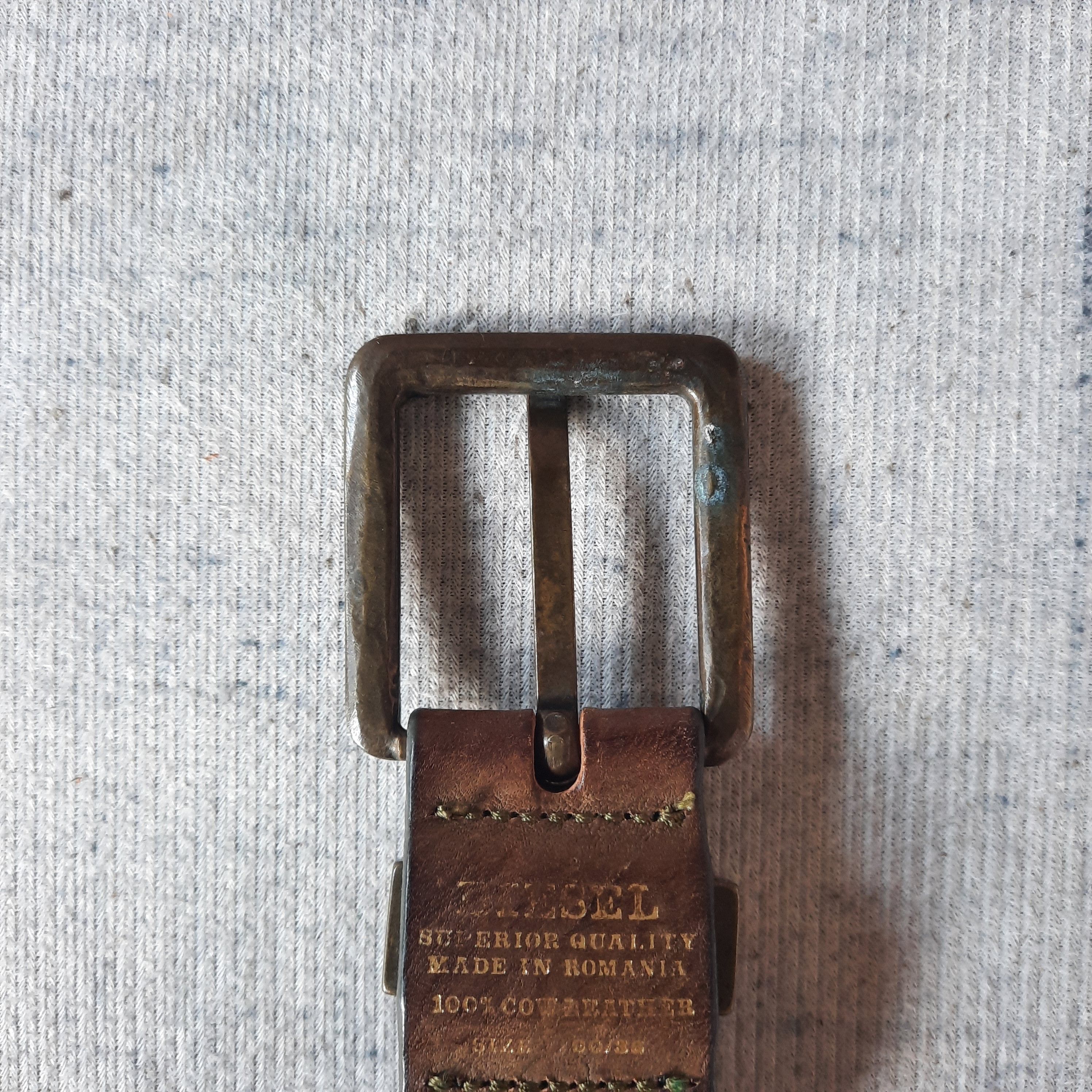 Vintage 💥 Vintage diesel solid brass spellout punk leather belt Size ONE SIZE - 3 Thumbnail