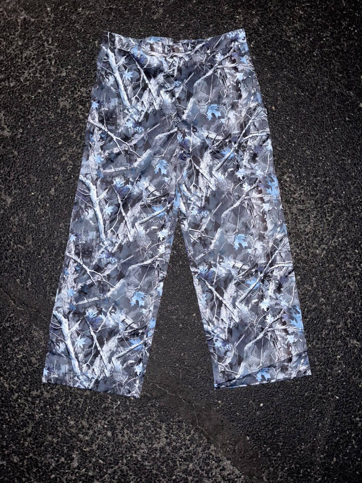 Other Blue and white camo print wide leg pants Size US 33 - 1 Thumbnail