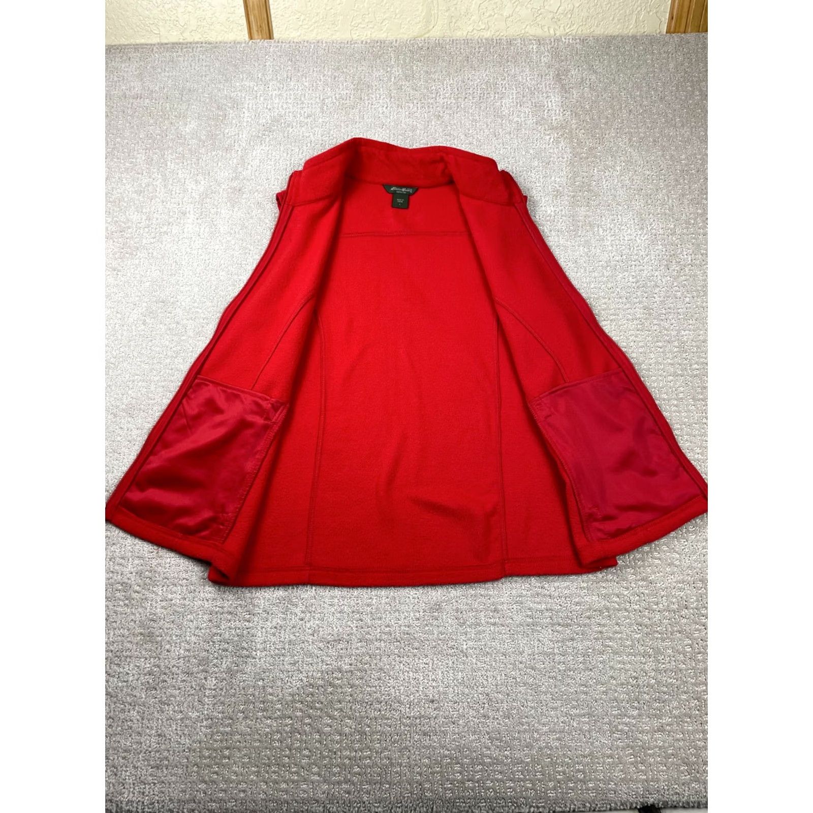 Eddie Bauer Eddie Bauer Vest Womens Large Cherry Red Fleece Full Zip Lightweight Outdoors Size L / US 10 / IT 46 - 6 Thumbnail