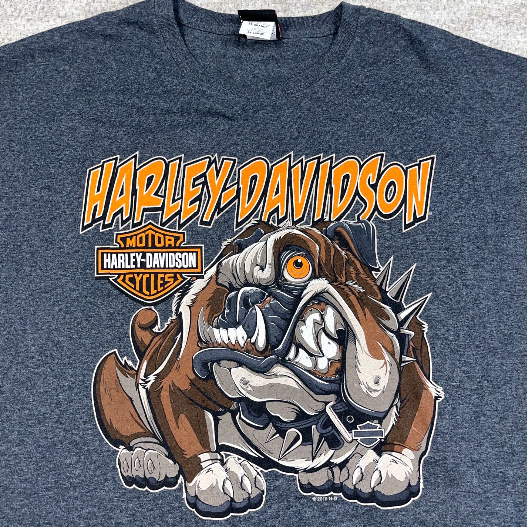 Harley Davidson VINTAGE Harley-Davidson Shirt Men 3XL Gray Tank Top Biker Motorcycle Bulldog Sleeveless Graphic Print Jersey Cotton Crew Neck USA 80s Logo Size US XXL / EU 58 / 5 - 3 Thumbnail