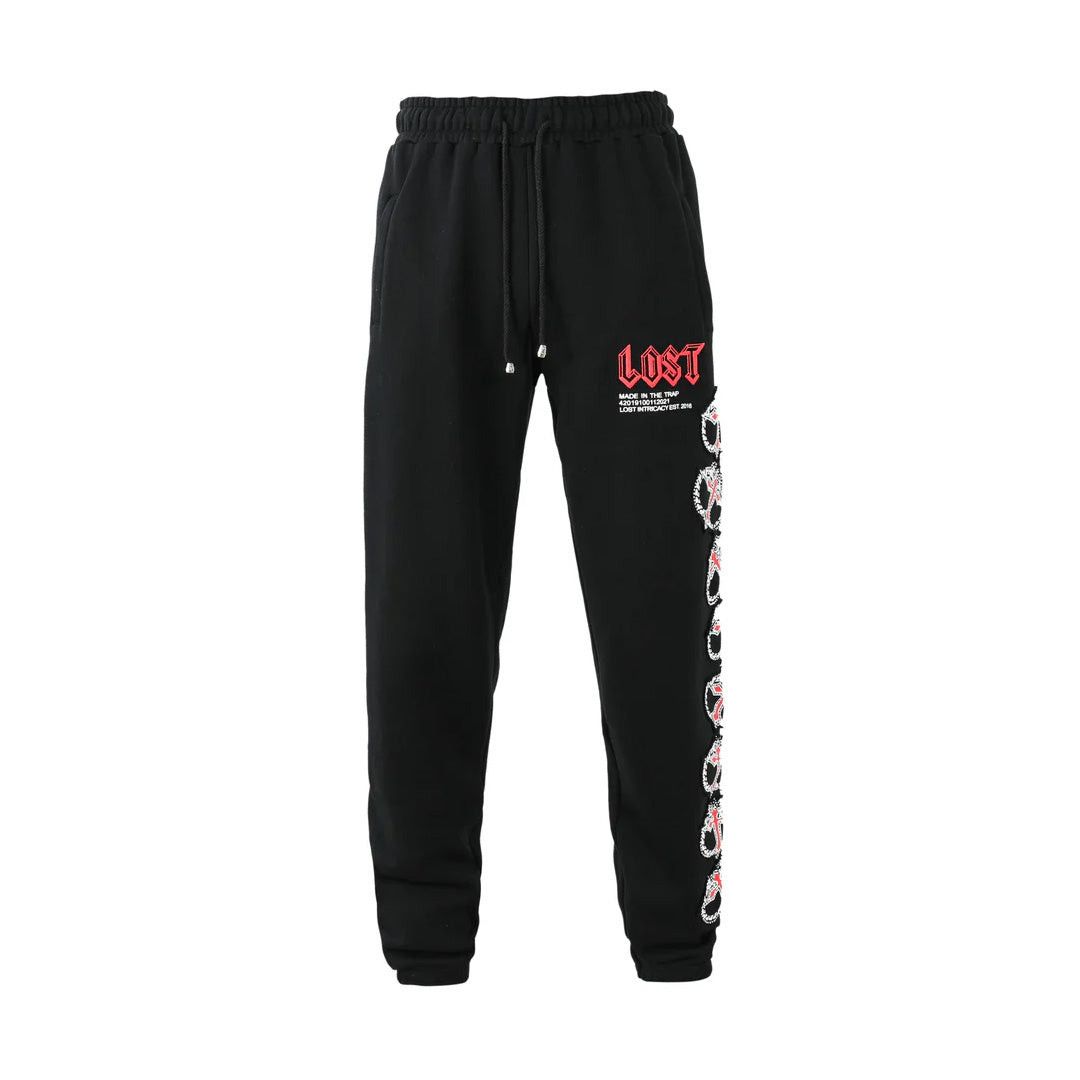 LOST INTRICACY Mitt Sweatpants Black Red Size ONE SIZE - 1 Preview