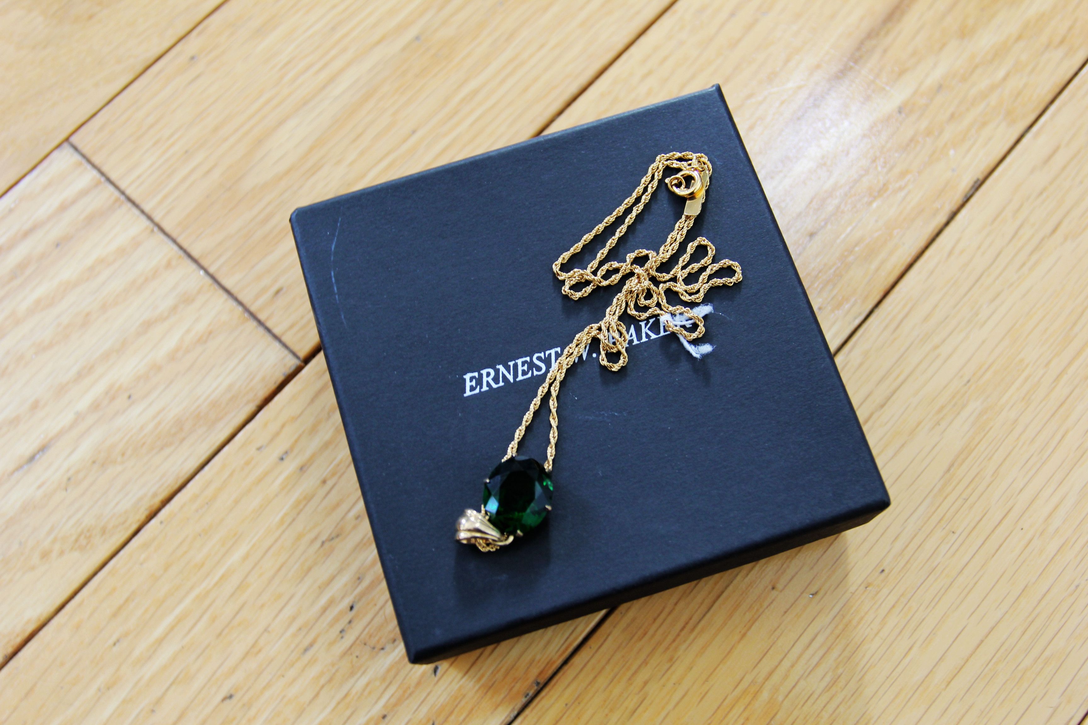 Ernest W. Baker BNWT AW24 ERNEST W. BAKER GREEN STONE PENDANT NECKLACE Size ONE SIZE - 2 Thumbnail