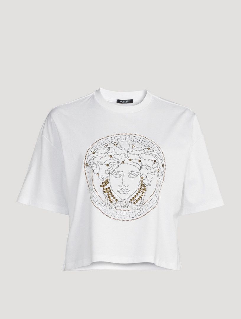 Versace o1y0226 Crewneck T-Shirt in White Size M / US 6-8 / IT 42-44 - 1 Thumbnail