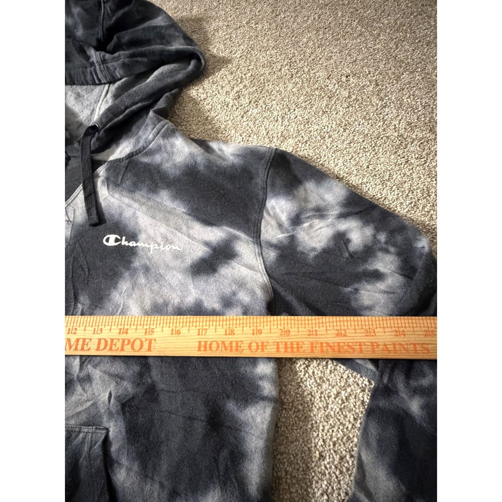 Champion Champion Hoodie Mens Medium Black Tie Dye Fleece Pullover Logo Sweatshirt Size US M / EU 48-50 / 2 - 5 Thumbnail