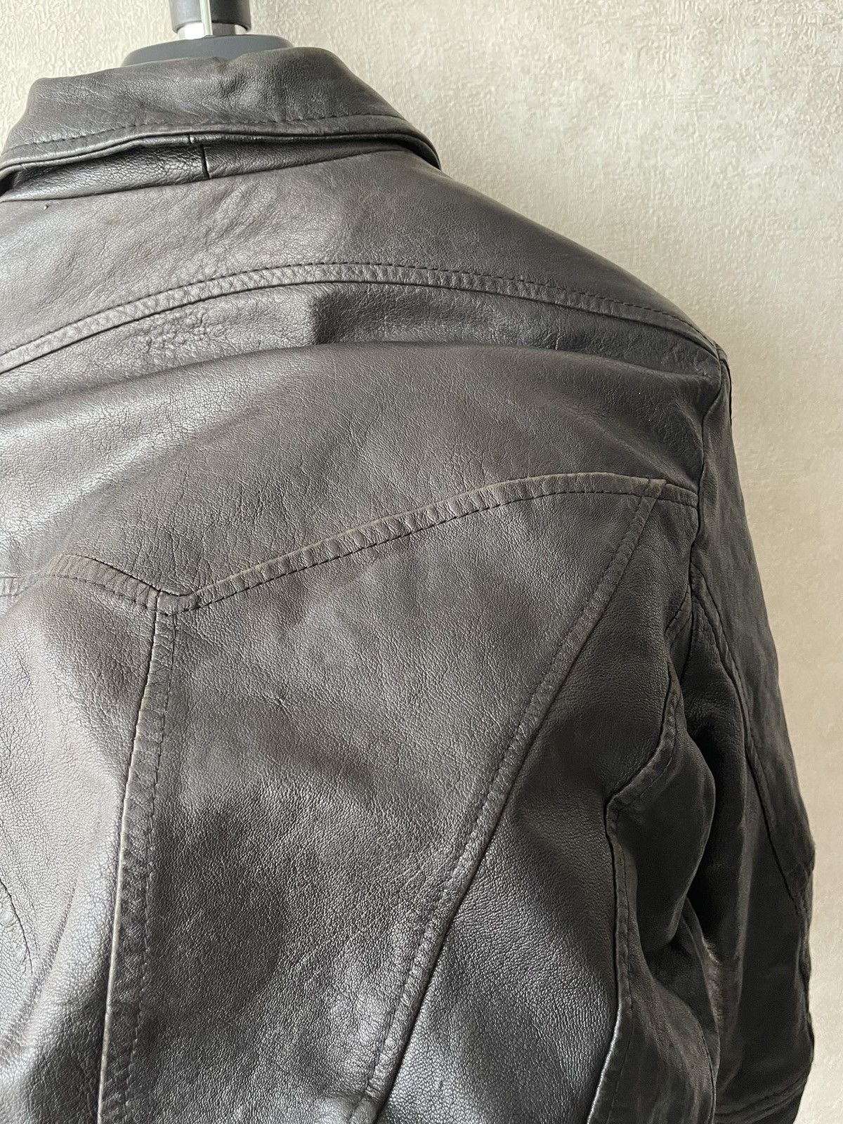 Imperial Vintage IMPERIAL Cropped Black Leather Bomber Jacket Italy Size S / US 4 / IT 40 - 22 Thumbnail