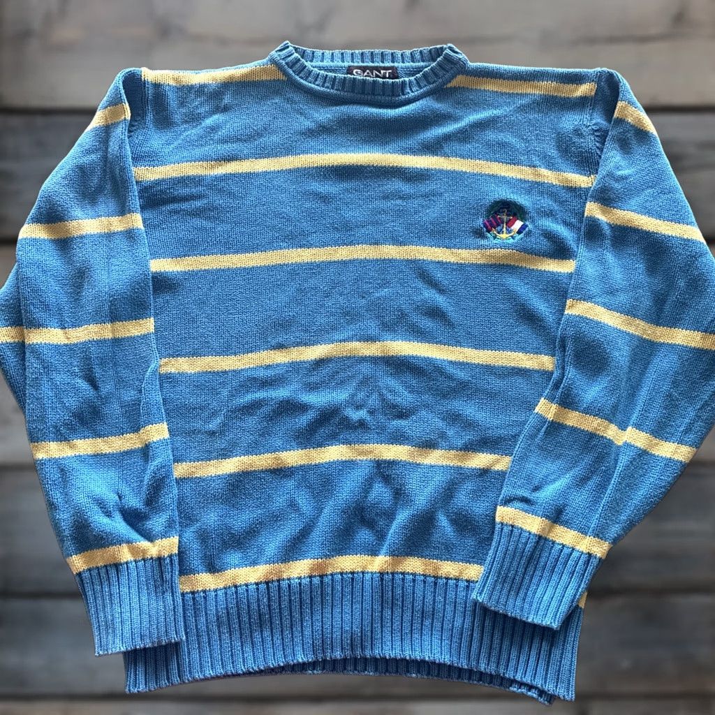 Gant GANT Nautical Sweater Men L 100% Cotton Multicolor Pullover Navy Multicolor Nautical Theme Mens Large Sweater Size US L / EU 52-54 / 3 - 1 Thumbnail