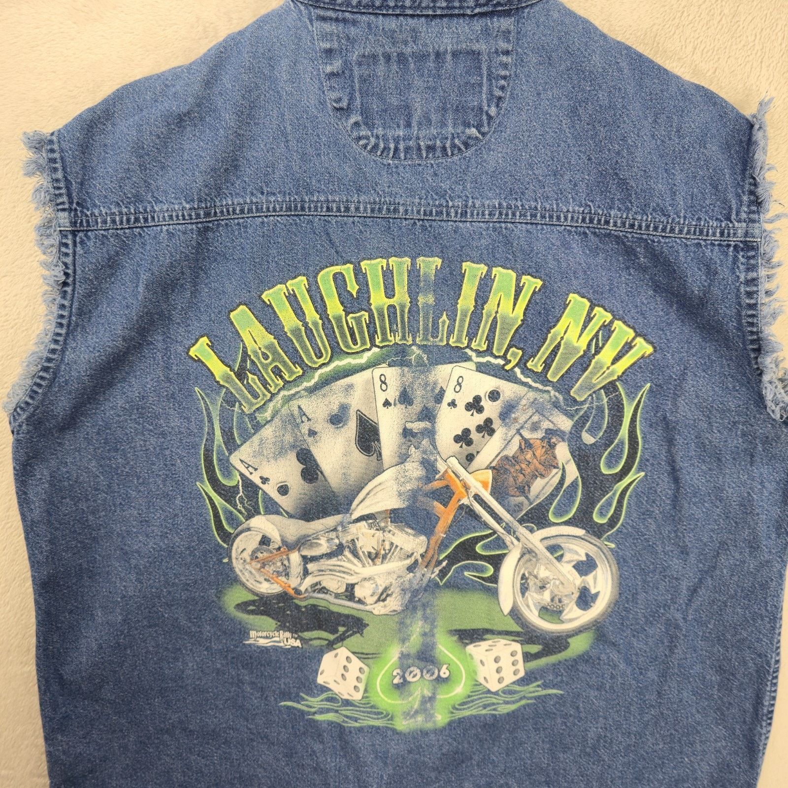 Other Laughlin Nevada Motorcycle Rally Denim Shirt Med 2006 Y2K Size US M / EU 48-50 / 2 - 8 Thumbnail