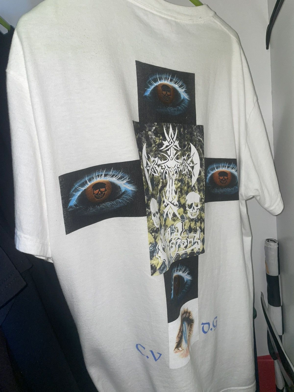 Drain Gang × Sad Boys Bladee Cold visions White Tee Size US L / EU 52-54 / 3 - 2 Thumbnail