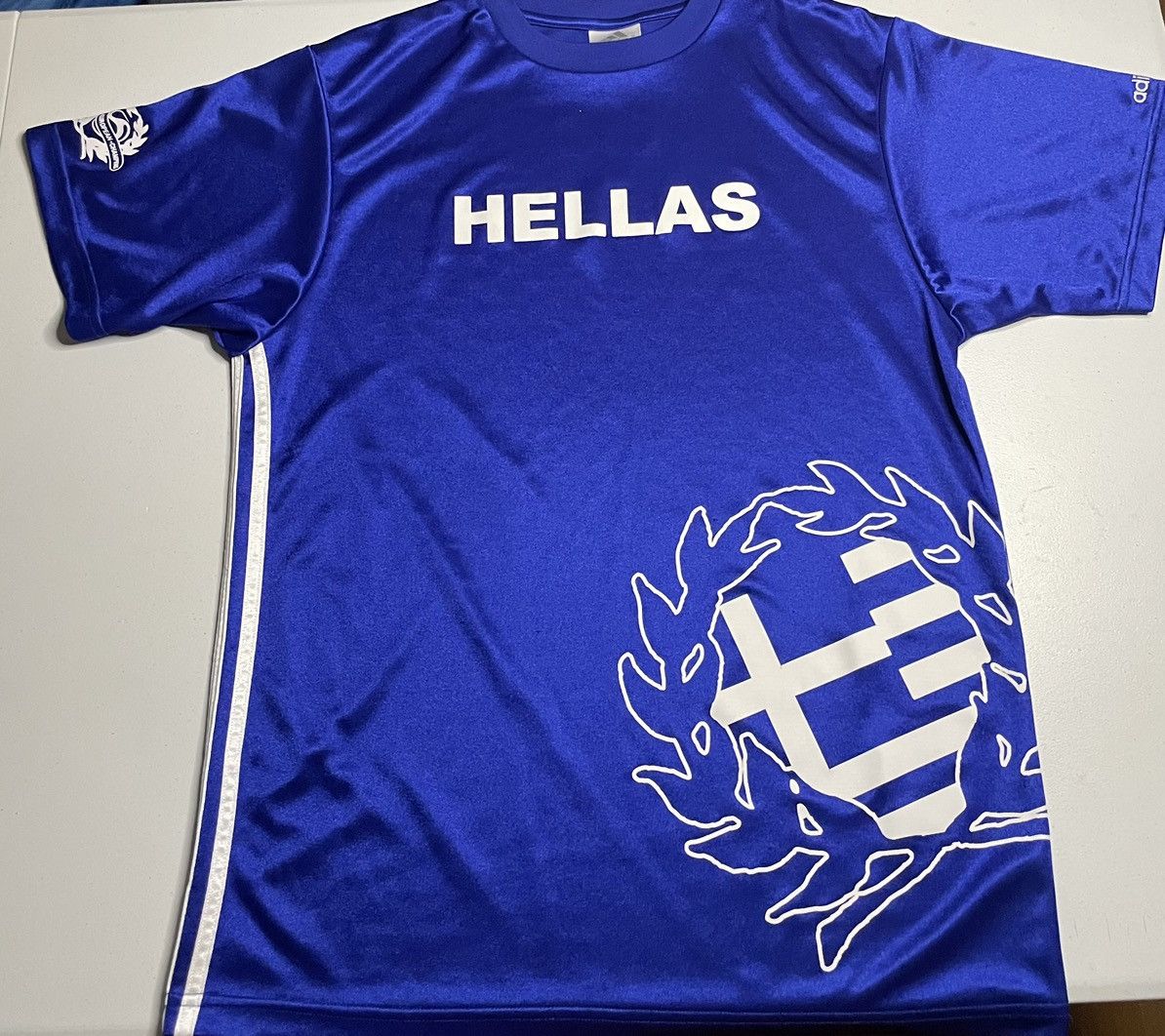 Adidas Adidas Greece Hellas Blue Soccer Jersey Size LARGE Size US L / EU 52-54 / 3 - 1 Thumbnail
