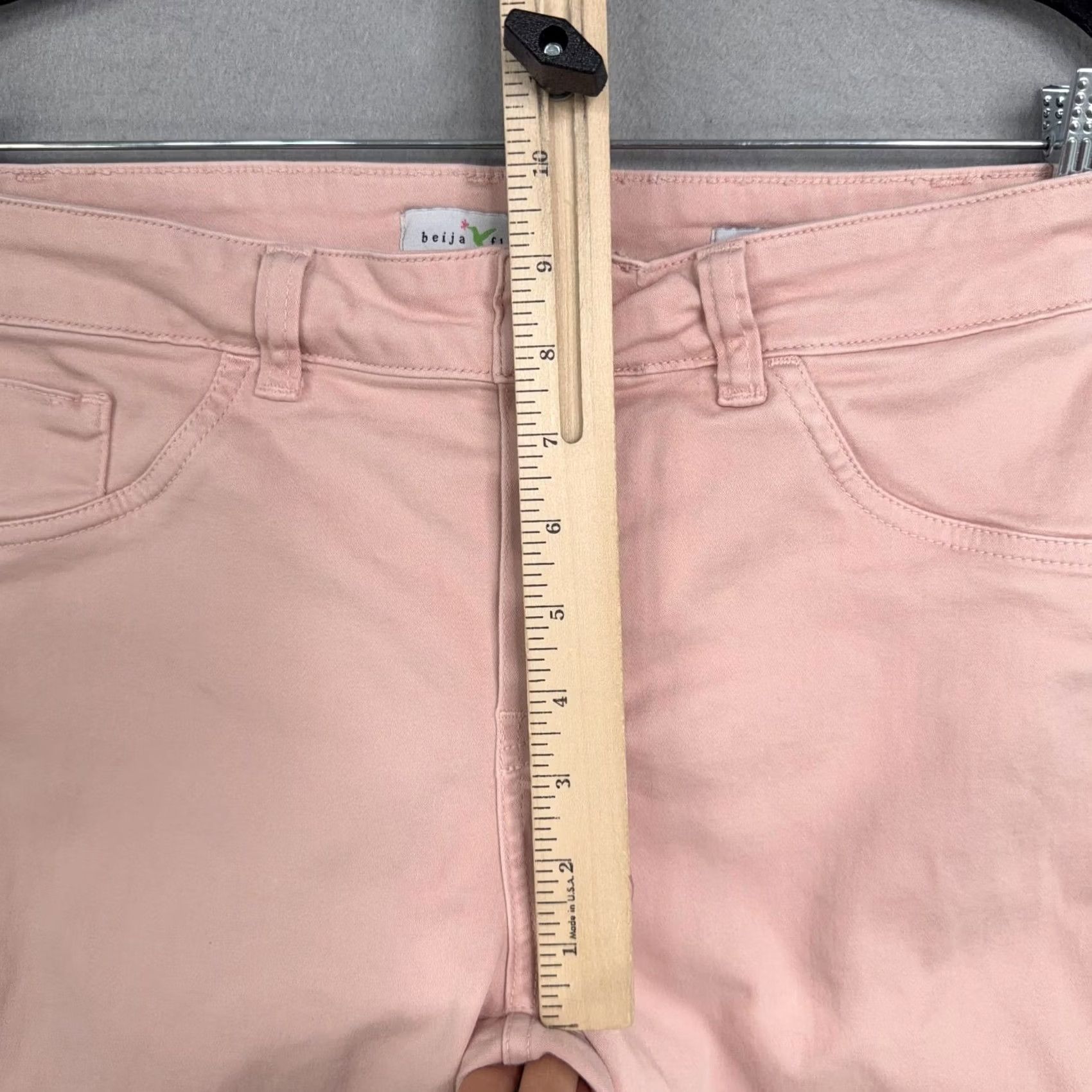 Denime Beija Flor Pants Womens 6 Pink Jeans Kelly Skinny Mid Rise Stretch Denim Fem Size 28" / US 6 / IT 42 - 4 Thumbnail