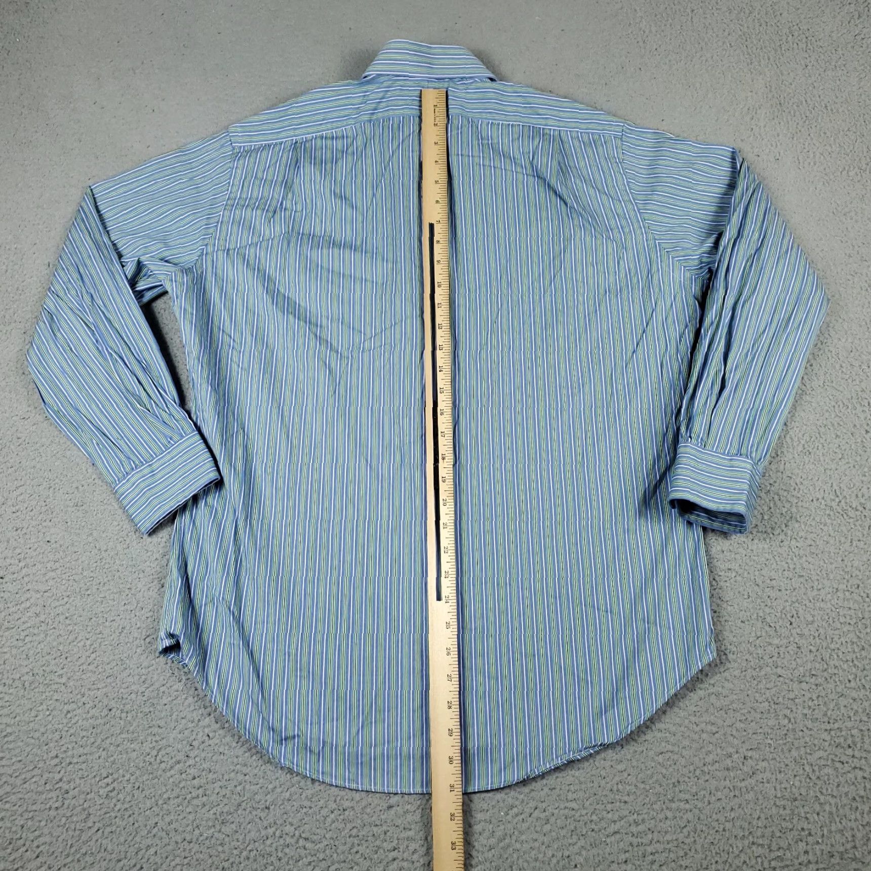 Ralph Lauren Ralph Lauren Shirt Dress Shirt Blue Striped Regent Button-Up Long Sleeve 16 Men Regular Size 16 Blue Classic Preppy Mens Size 42R - 3 Thumbnail