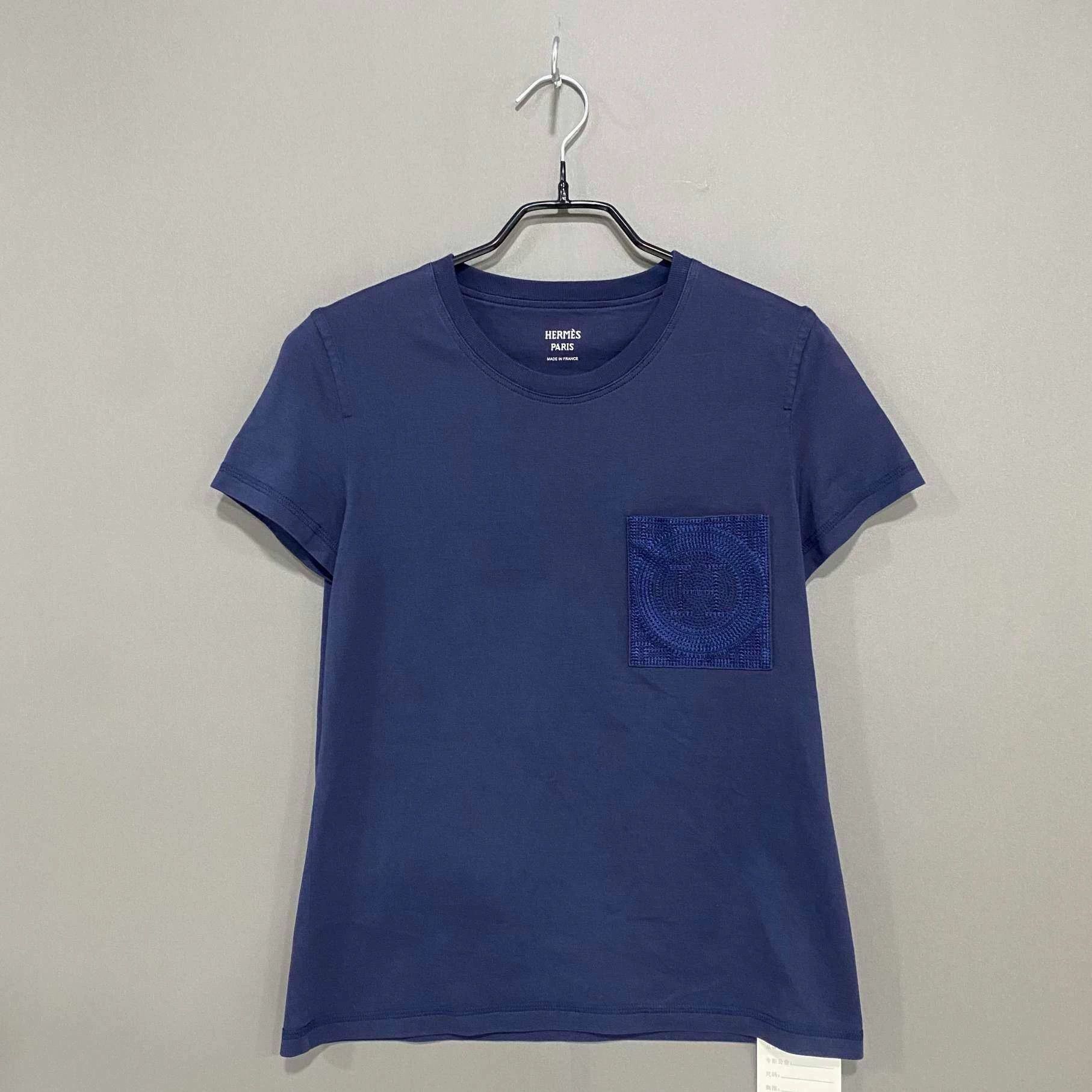 Hermes HERMES Pocket Logo Short Sleeve Top - dmc Size US XS / EU 42 / 0 - 1 Thumbnail