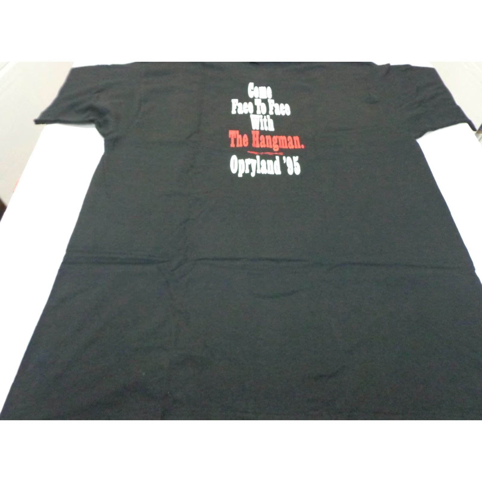 Fruit Of The Loom VINTAGE Fruit of the Loom T-Shirt Black XL 1995 The Hangman Opryland Amusement Park Crew Neck Short Sleeve Logo 90s Nashville Country Men Size US XL / EU 56 / 4 - 7 Thumbnail