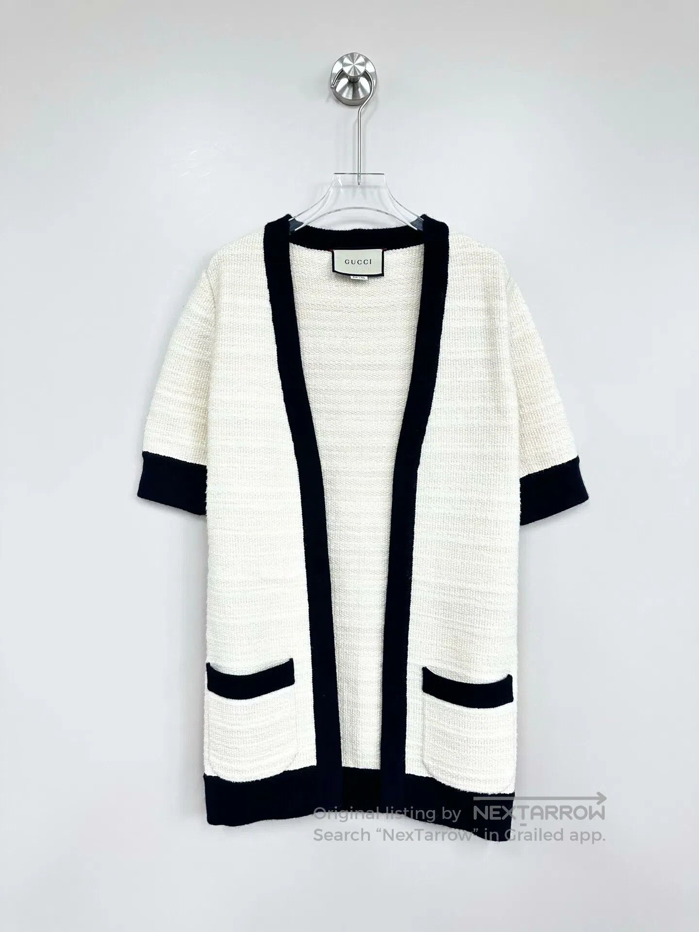 Gucci Guicci Black and White Color Block Long Casual Knit Jacket Size XXS / US 00 / IT 34 - 1 Thumbnail