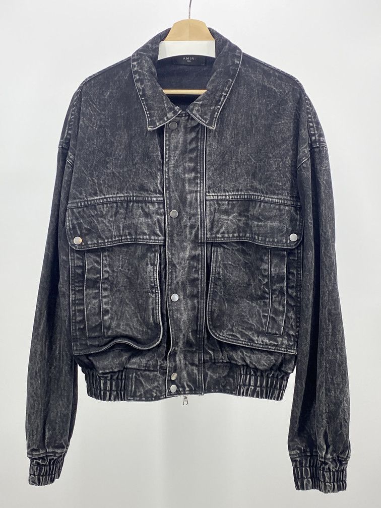 Amiri Acid Wash Black Denim Jacket Size US S / EU 44-46 / 1 - 1 Thumbnail