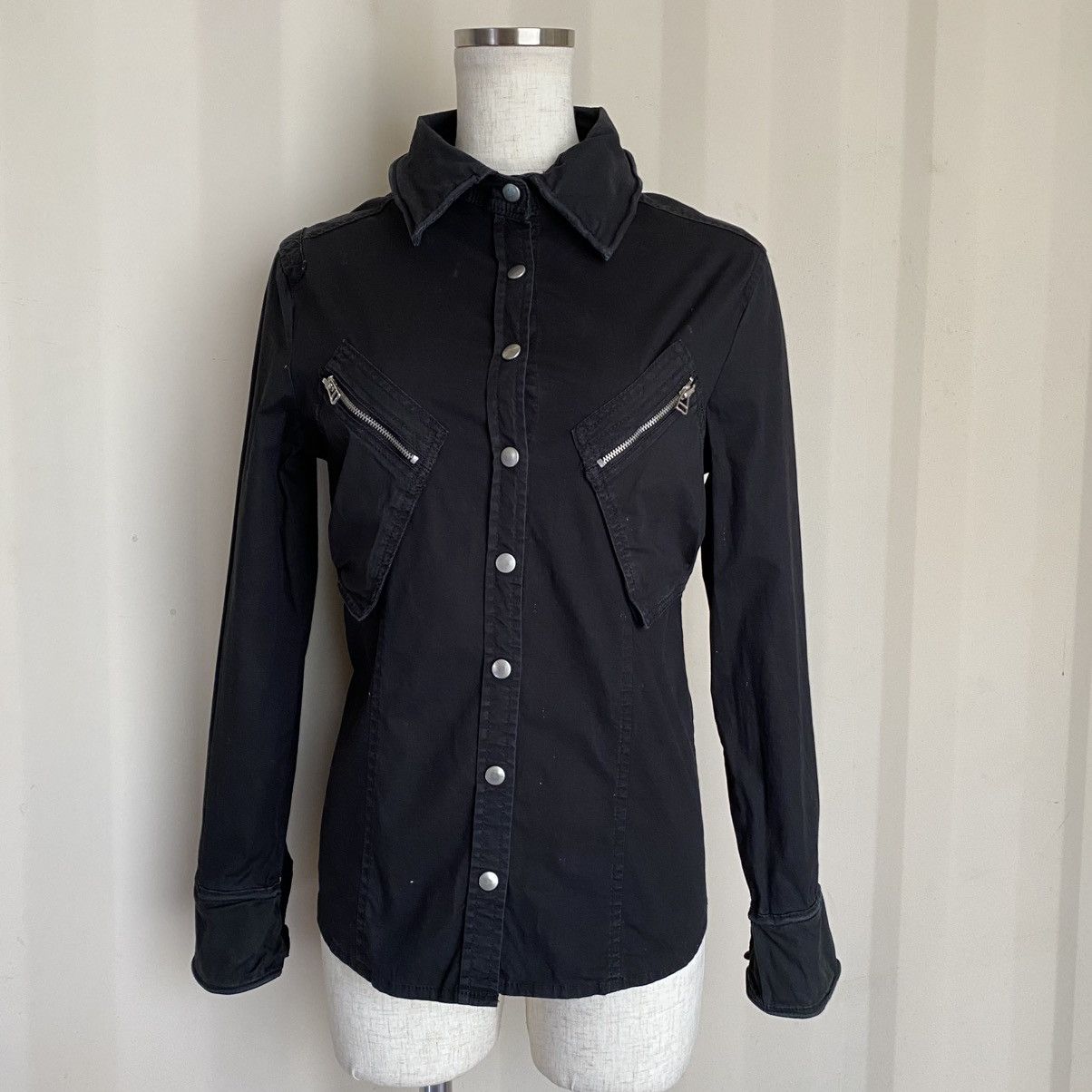 Japanese Brand Punk Presque Tout Black Snap-Button Shirt Size S / US 4 / IT 40 - 13 Thumbnail
