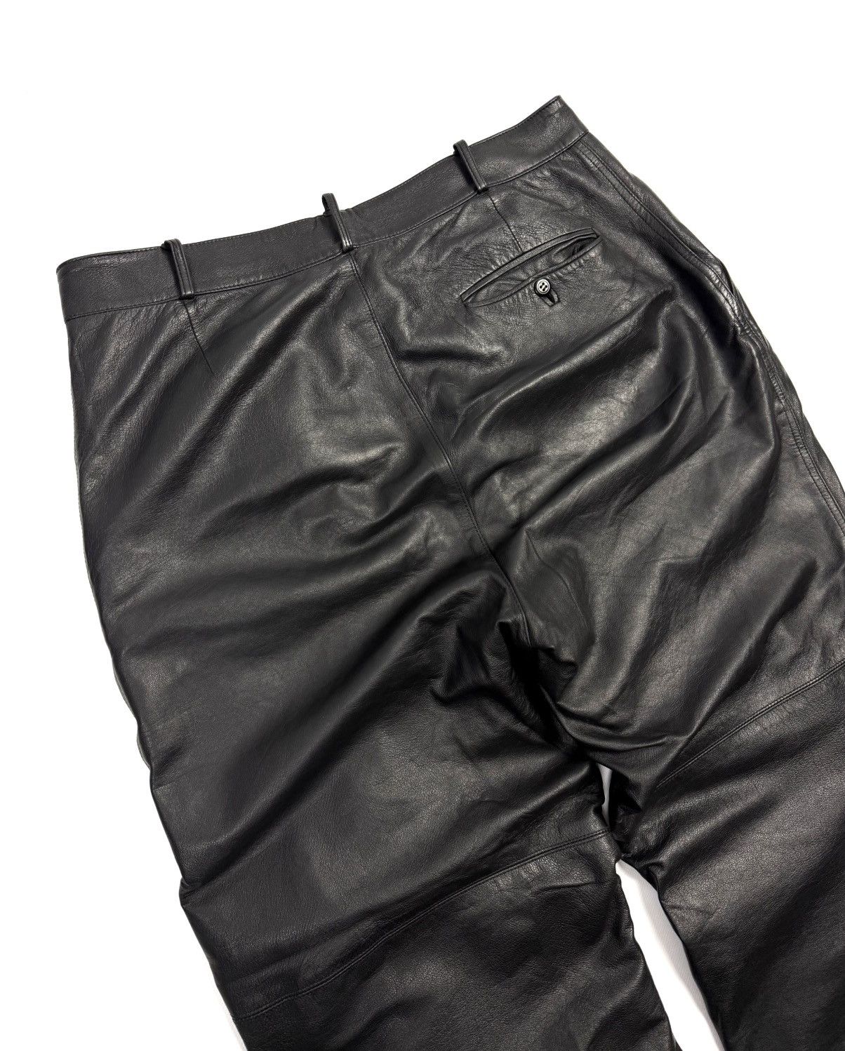 Leather Vintage Leonardo Vera Pelle Italy Leather Pants Relaxed Fit Size US 34 / EU 50 - 7 Thumbnail