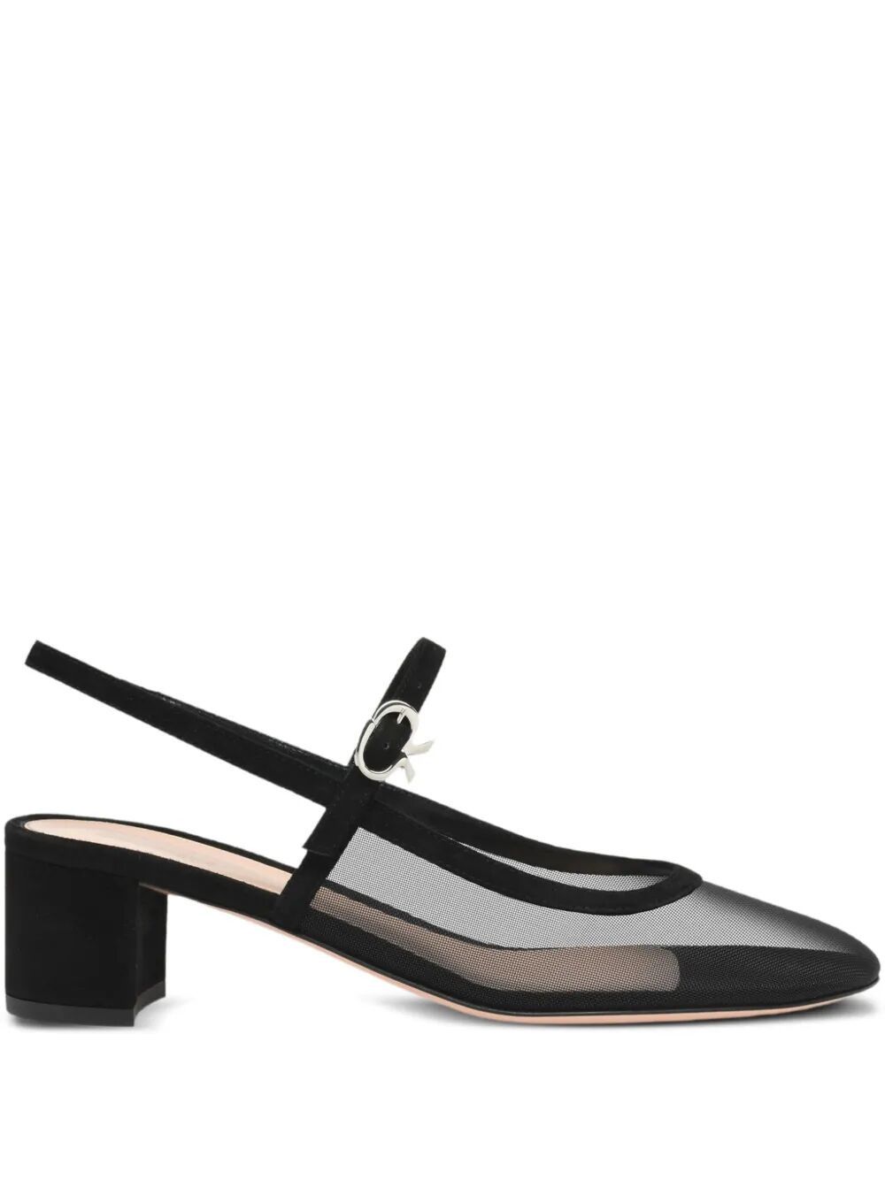 Gianvito Rossi LINK AND SUEDE "FRANCOISE" LOW HEEL PUMP Size US 11 / IT 41 - 1 Thumbnail