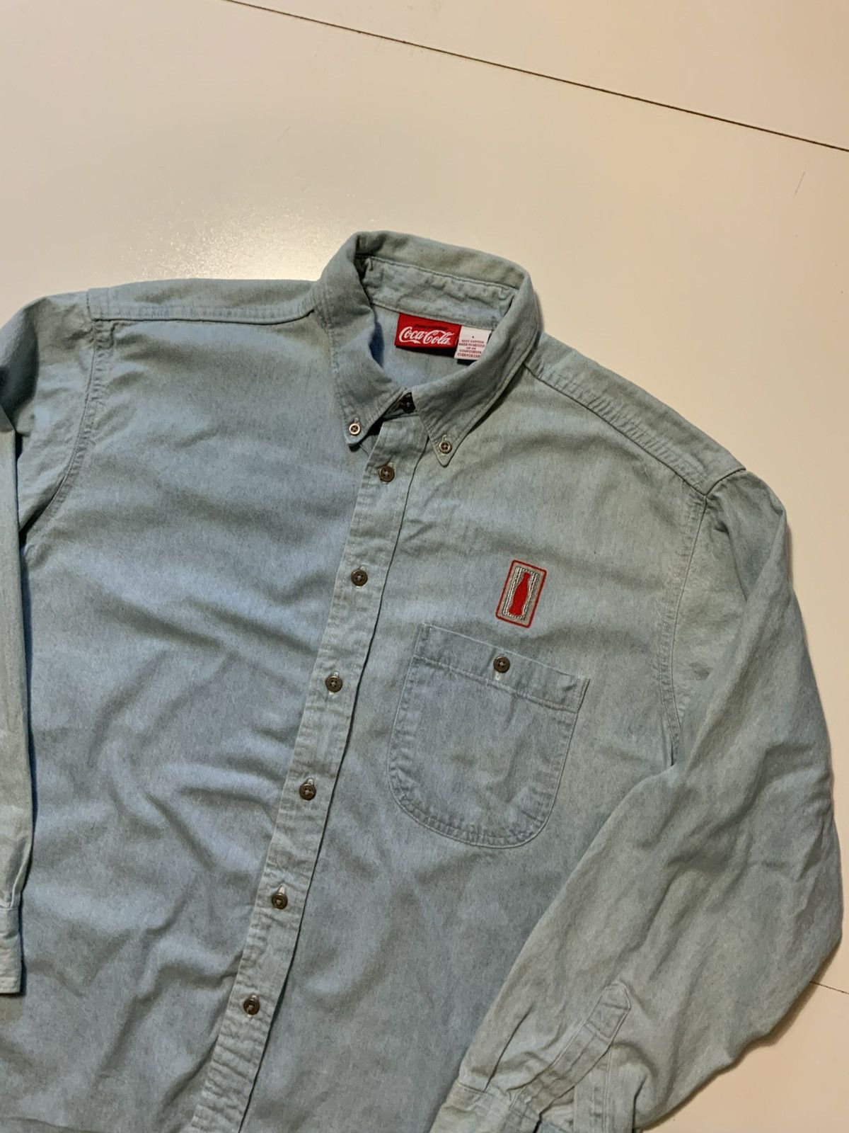 Coca Cola VTG Everything Coca-Cola Coke Bottle Top Denim Jean Shirt Size US L / EU 52-54 / 3 - 3 Thumbnail